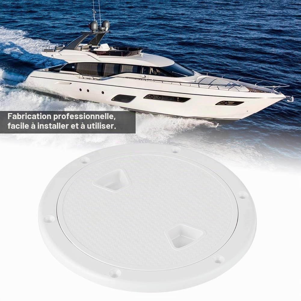 Trappe d'inspection ronde de bateau, Housse de pont arrondie en ABS marin Accessoires pour bateaux de VR(6 pouces)