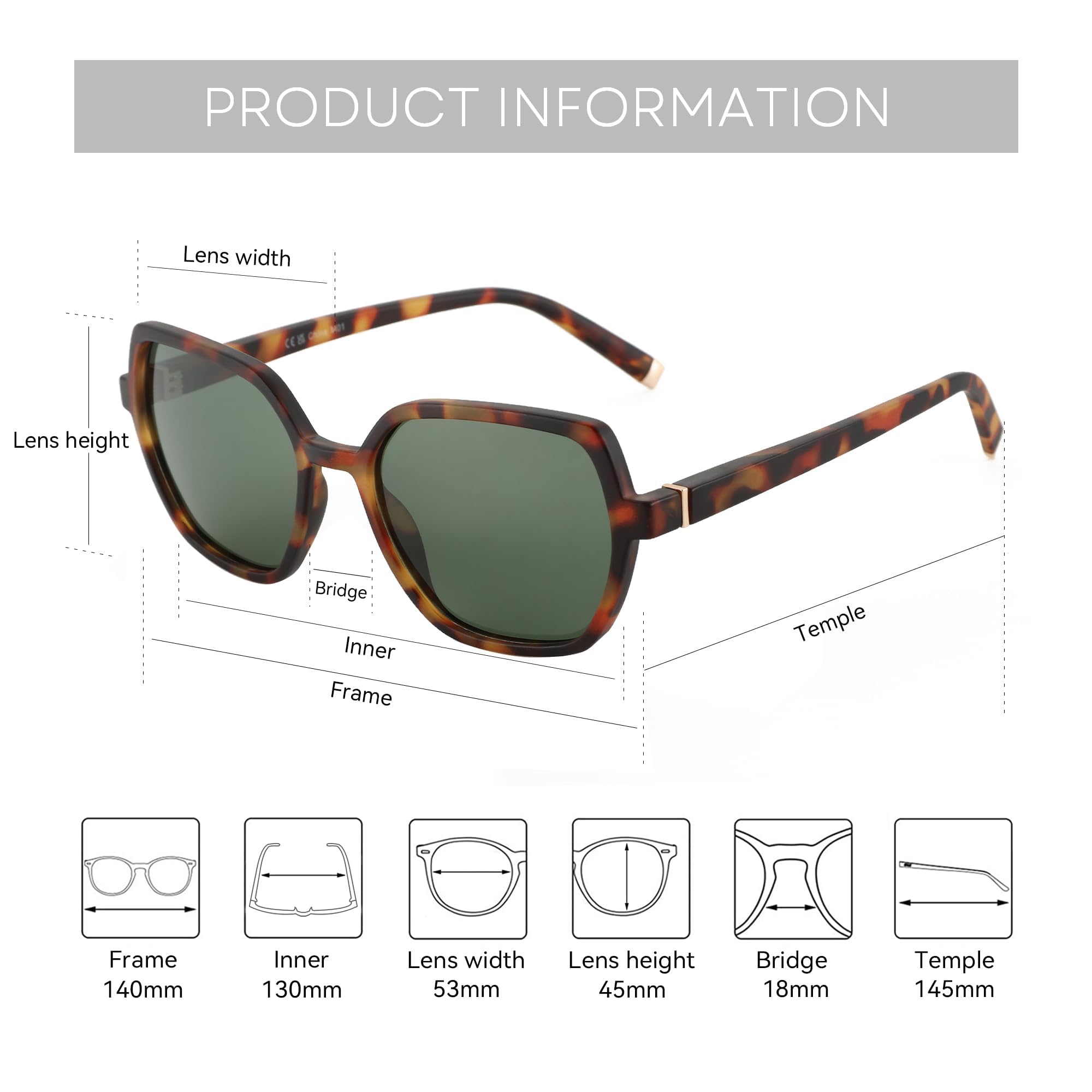 Occhiali da sole polarizzati UV400 da donna alla moda