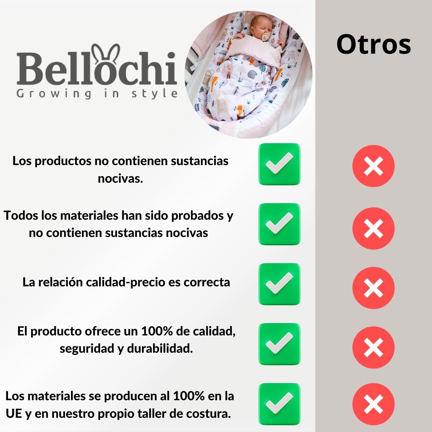 Bellochi 2in1 Saco de Dormir para Bebé - Arrullo para Bebes 75 x 75 cm - Saco para Envolver 100% Muselina - Saco Capazo - Cuddly Muslin Beige