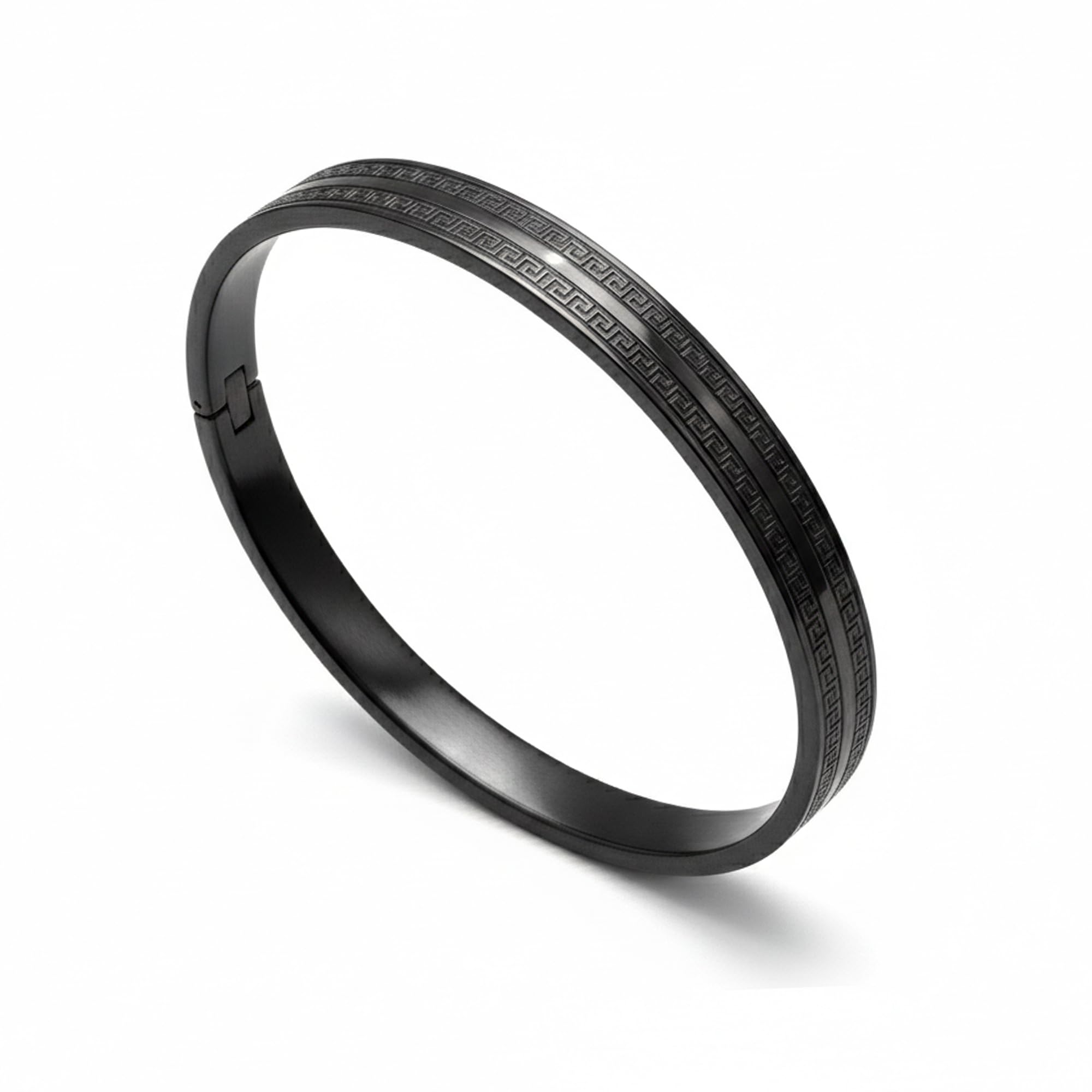Foundation Gift Stainless Steel Kada Bracelet for Men – Premium Wristwear in Gold, Silver & Black | Anti‑Tarnish Lockable Kada | Valentine Gift for Husband or Boyfriend with Gift Box (Black, Rhytm Kada)-image-24