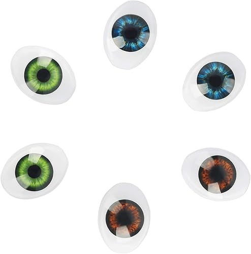Miniatura 3 de Vollence 3 pares de 3 colores ovalados planos huecos de plástico con ojos de marioneta, oso artesanal, ojos, máscara, suministros de bricolaje para