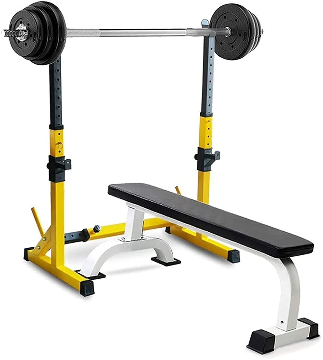 Langhantelablage, Kniebeugenständer, Bankdrückablage, Multifunktions-Kniebeugenablage, Gewichtheben, Langhantelablage, verstellbarer Kniebeugenständer, Dip-Station, Hantelbank, Heim-Fitnessstudio, Fit