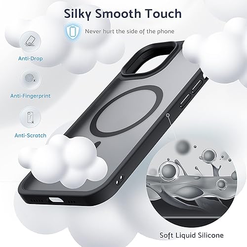 Miniatura 4 de Anqrp Funda magnética diseñada para iPhone 12 Pro Max, compatible con Magsafe, parachoques de TPU suave a prueba de golpes, parte trasera resistente