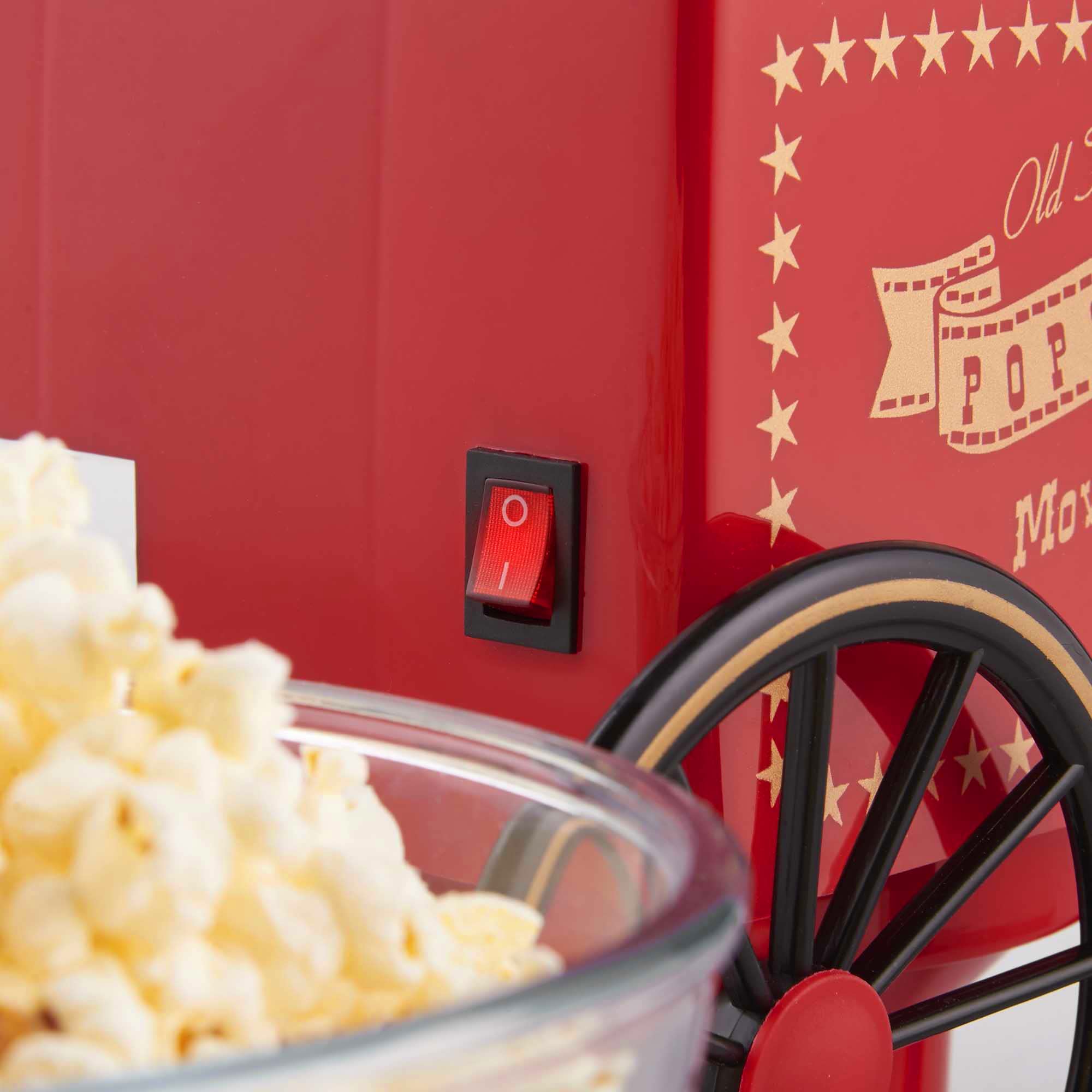 Máquina de Palomitas HAEGER POPPER, 1200W, Oil Free, Palomitero Vintage, Máquina de Hacer Palomitas Dulces, Palomitero Eléctrico Capacidad 100gr, Perfecto para Fiestas y Noches de Cine
