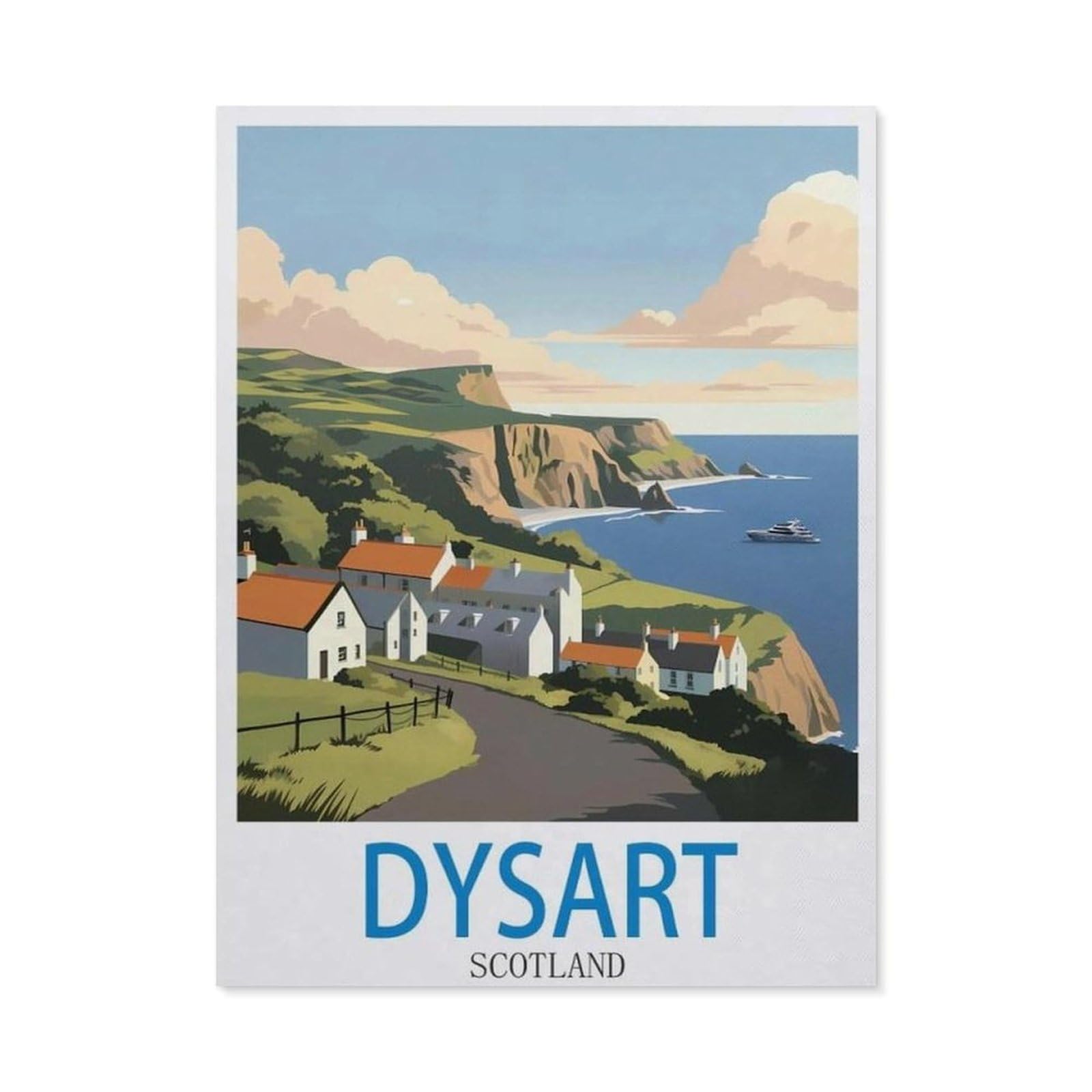 BEAYODKP DIY 5D Diamond Painting，Dysart Scotland（40 x 50 cm）