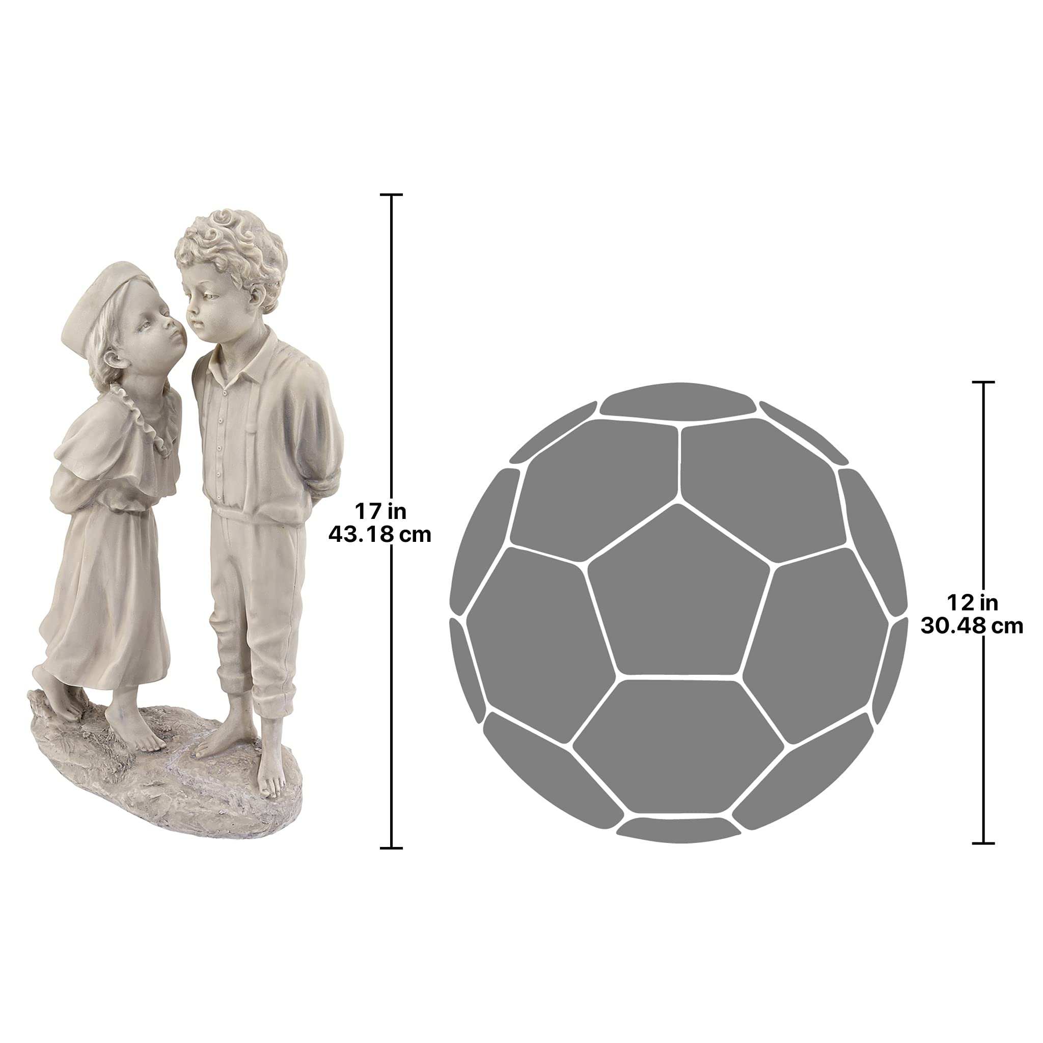 Design Toscano Gartenstatue Love's First Kiss, Figur mit zwei Kindern