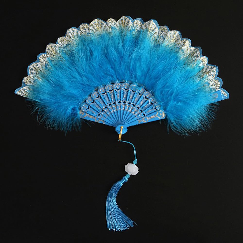 Lace Feather Fan, Folding, Dance Accessory