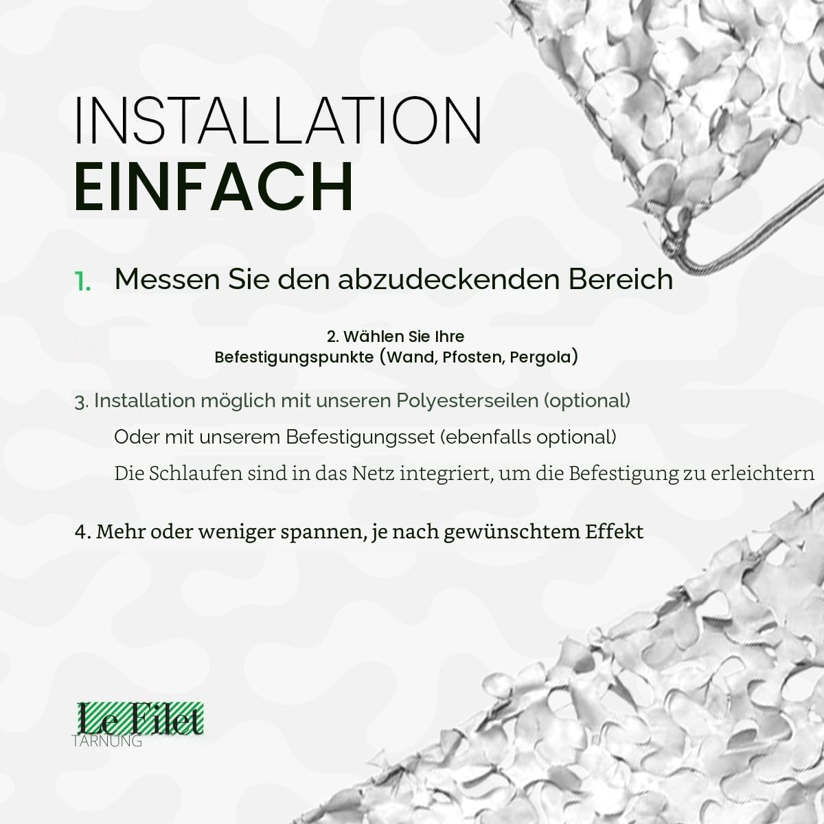 Tarnnetz weiß robust Sonnenschutz UV-Schutz Terrasse Pergola Garten