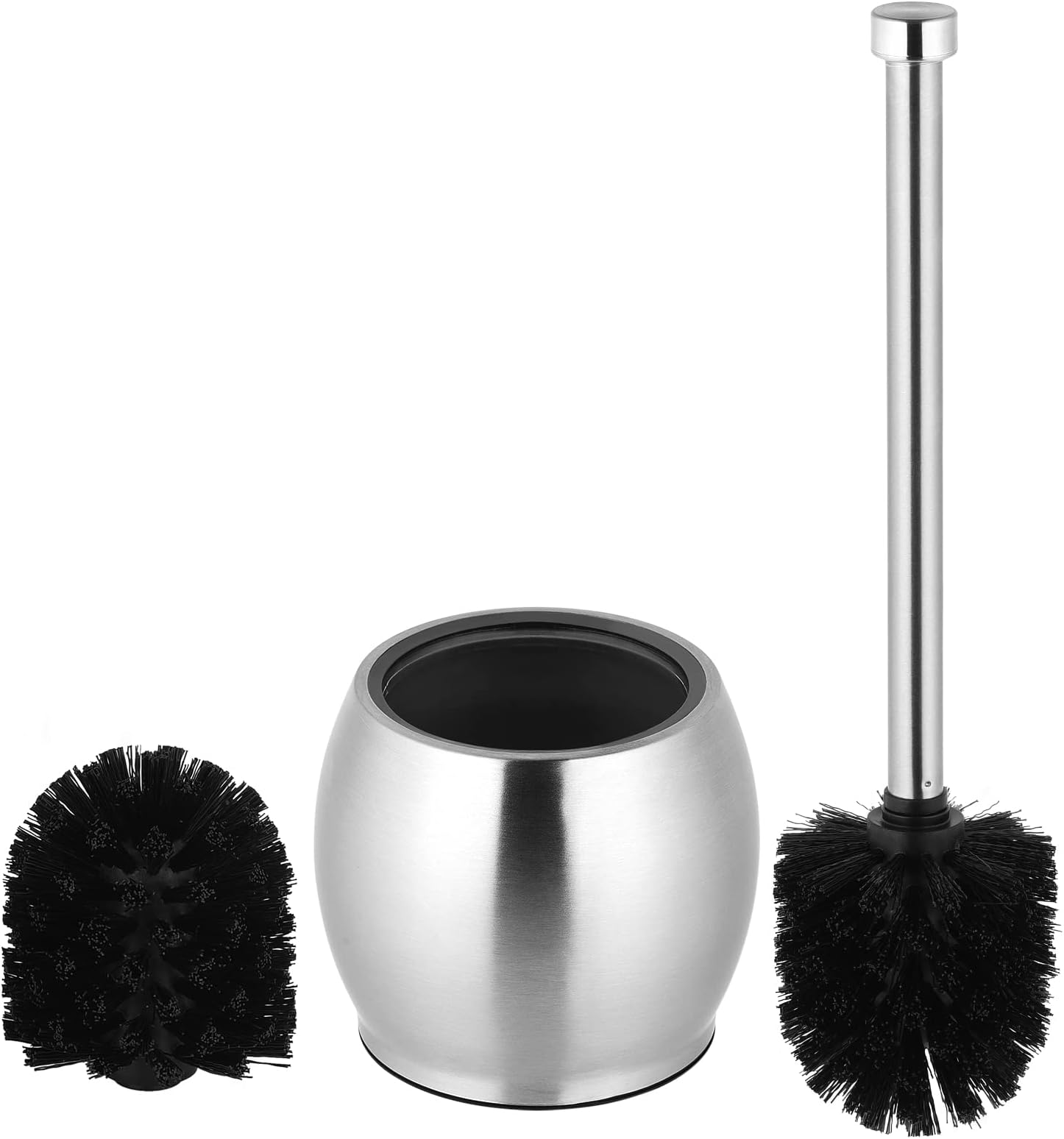 Dailyart Toilet Brush, toilet bowl brush and holder, 304 Stainless Steel Toilet Brush with Extended Comfortable Brush Handle, Durable Bristles Deep Cleaning Compact Bathroom Brush Black