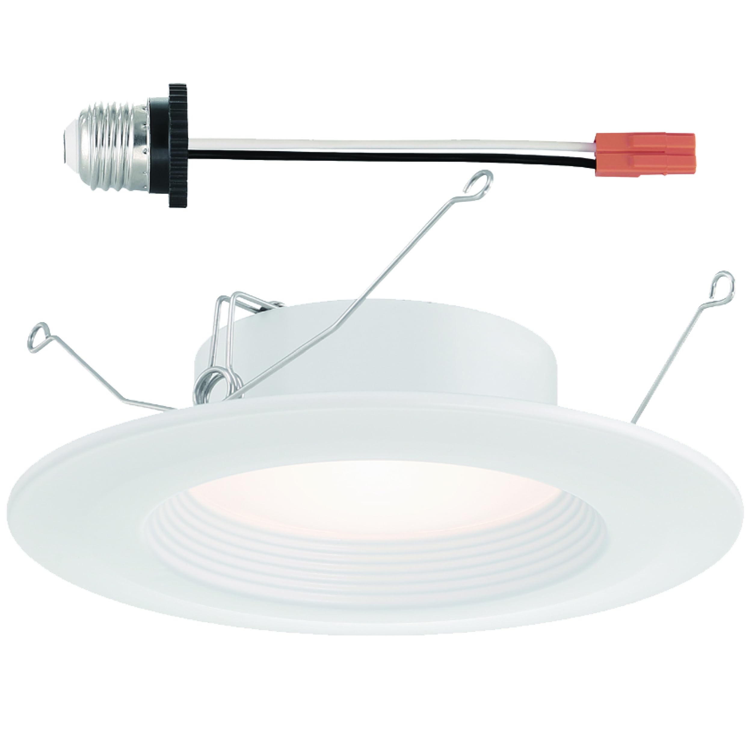 DESIGNERS FOUNTAIN LED Recessed Ceiling Light, 5/6 Inch 5CCT Metal Lighting Fixture, Dimmable, 1000 Lumens, 2700K/3000K/3500K/4000K/5000K, White Trim, EVL61093T50WH