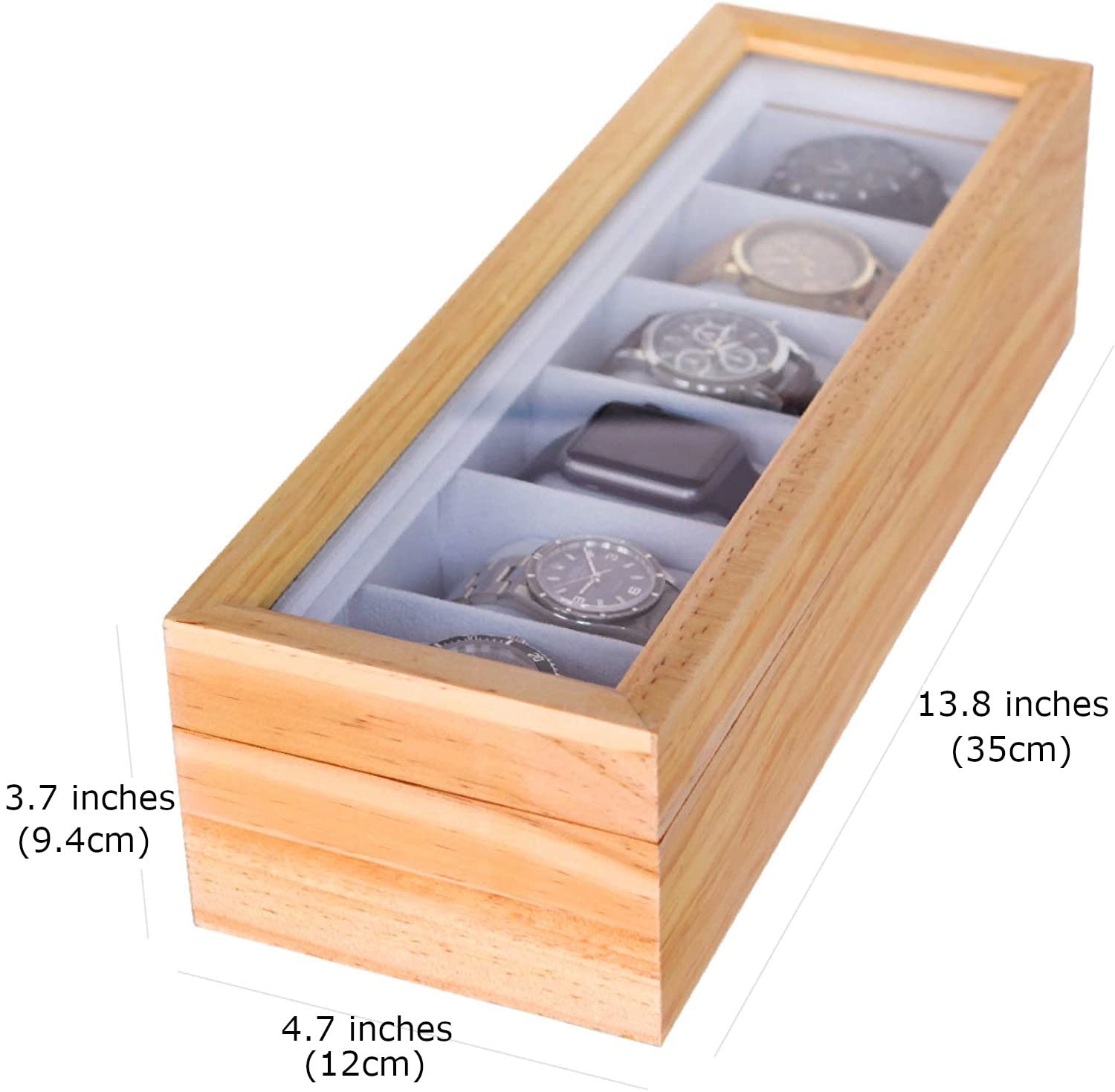 Wch WWatch Box Massief Hout 6-slots Display-opbergdoos Eenvoudige