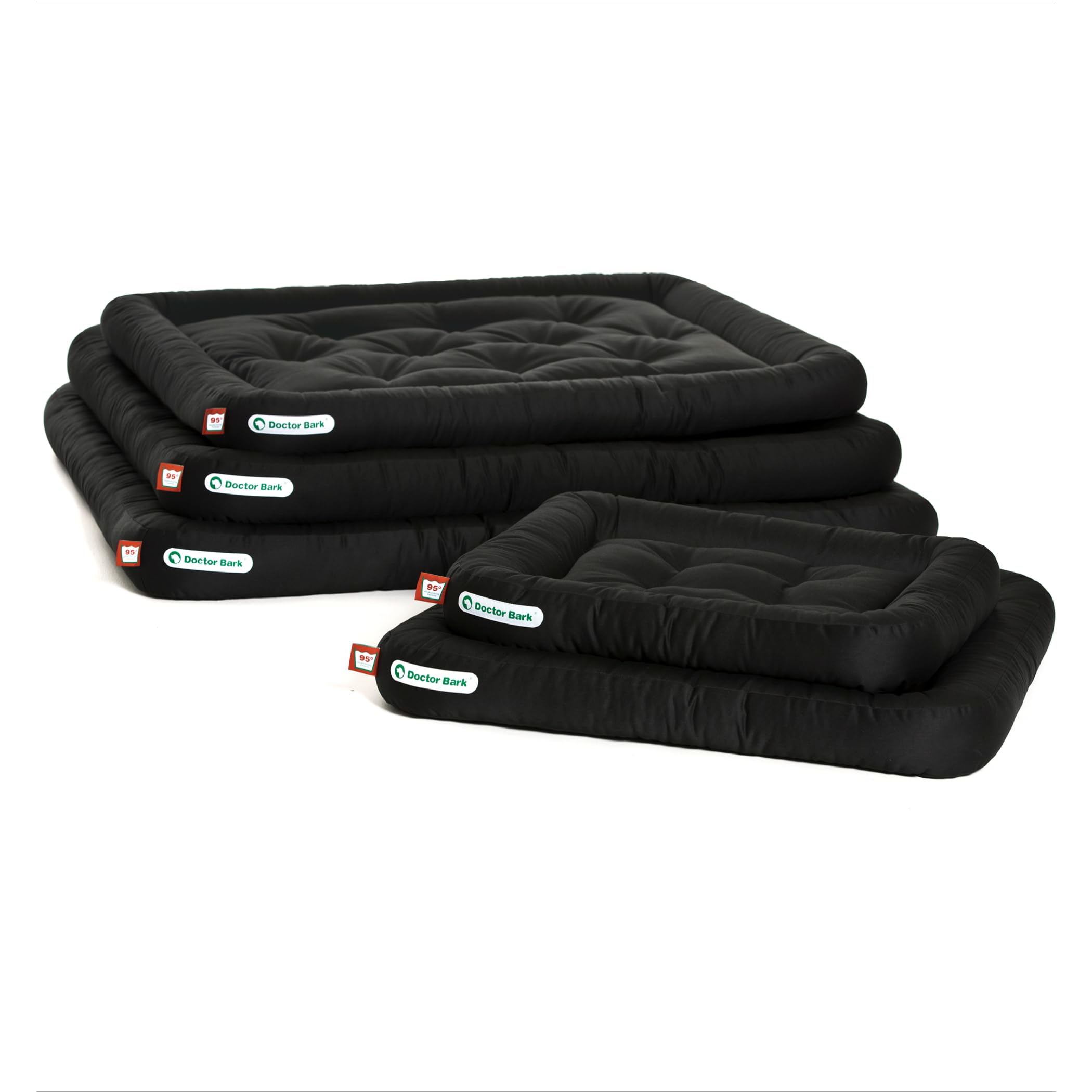 Doctor Bark Cojín para perros – Cama ortopédica para perros, lavable a 95 °C, higiénico, resistente y cómodo (XL – 100 x 85 cm, negro)