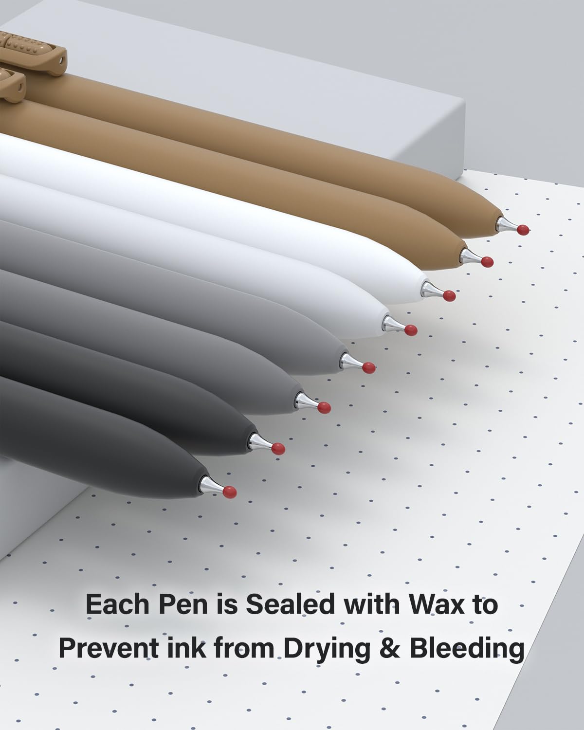 inkipen 16 Stück Stifte, Gelschreiber, schwarze Tinte, feine Spitze (0,5 mm), schnelltrocknend, glattes Schreiben, Schul- und Bürobedarf (schwarz, weiß)