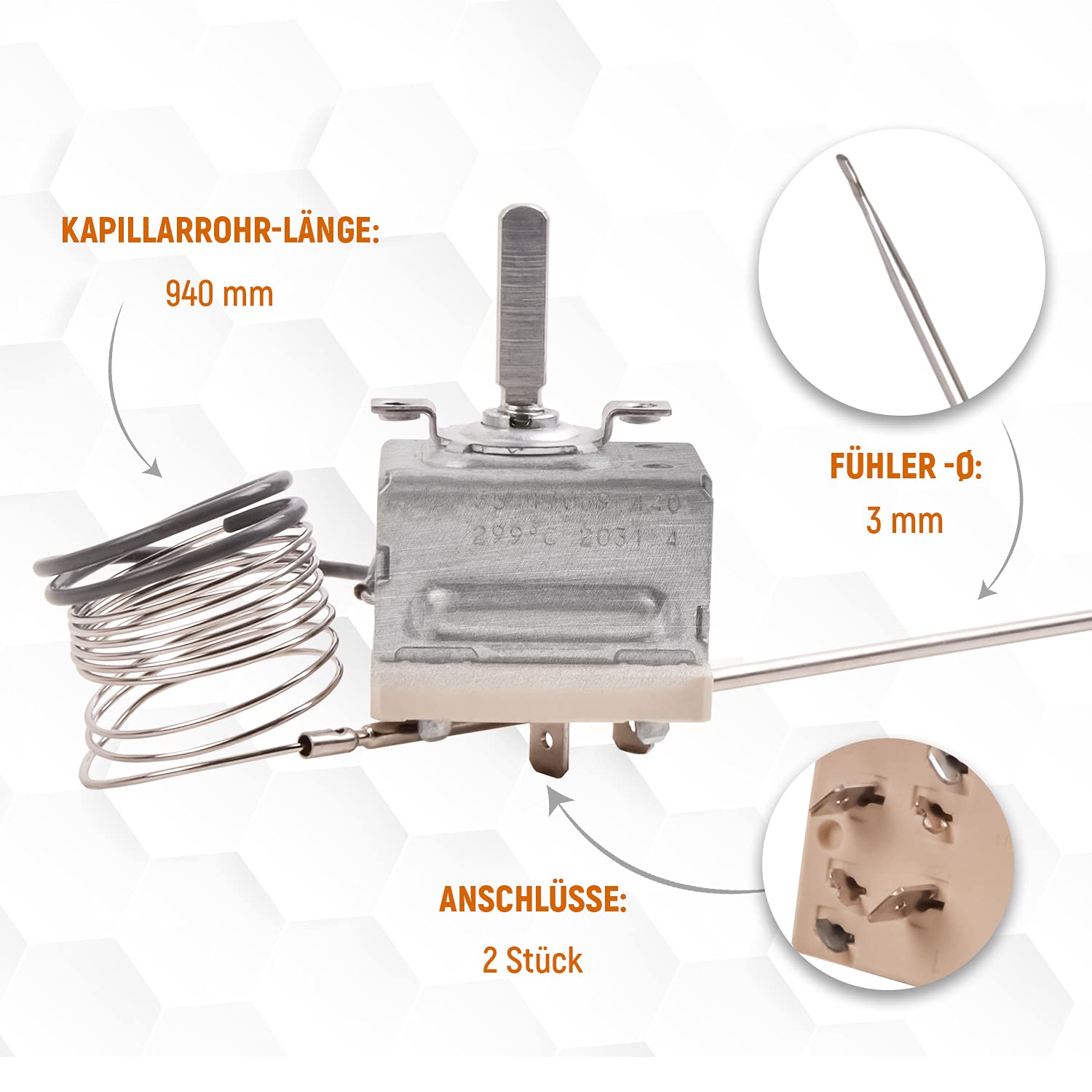 VIOKS Termostat regulator temperatury, zamiennik do Amica 8032828 EGO 55.17069.140, termostat do piekarnika, pieca