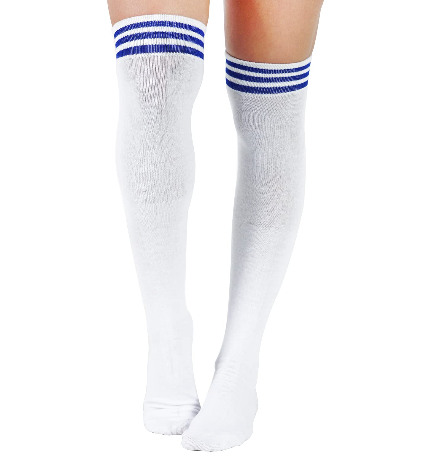 rc. royal class Women Striped Organic Cotton Thigh High Stockings (Pack of 1 Pair)-picture-1