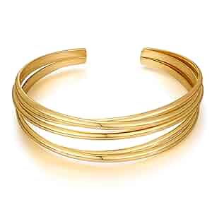 Amazon.com: HESSAWELL Gold Multi-layer Wire Bangle Bracelet