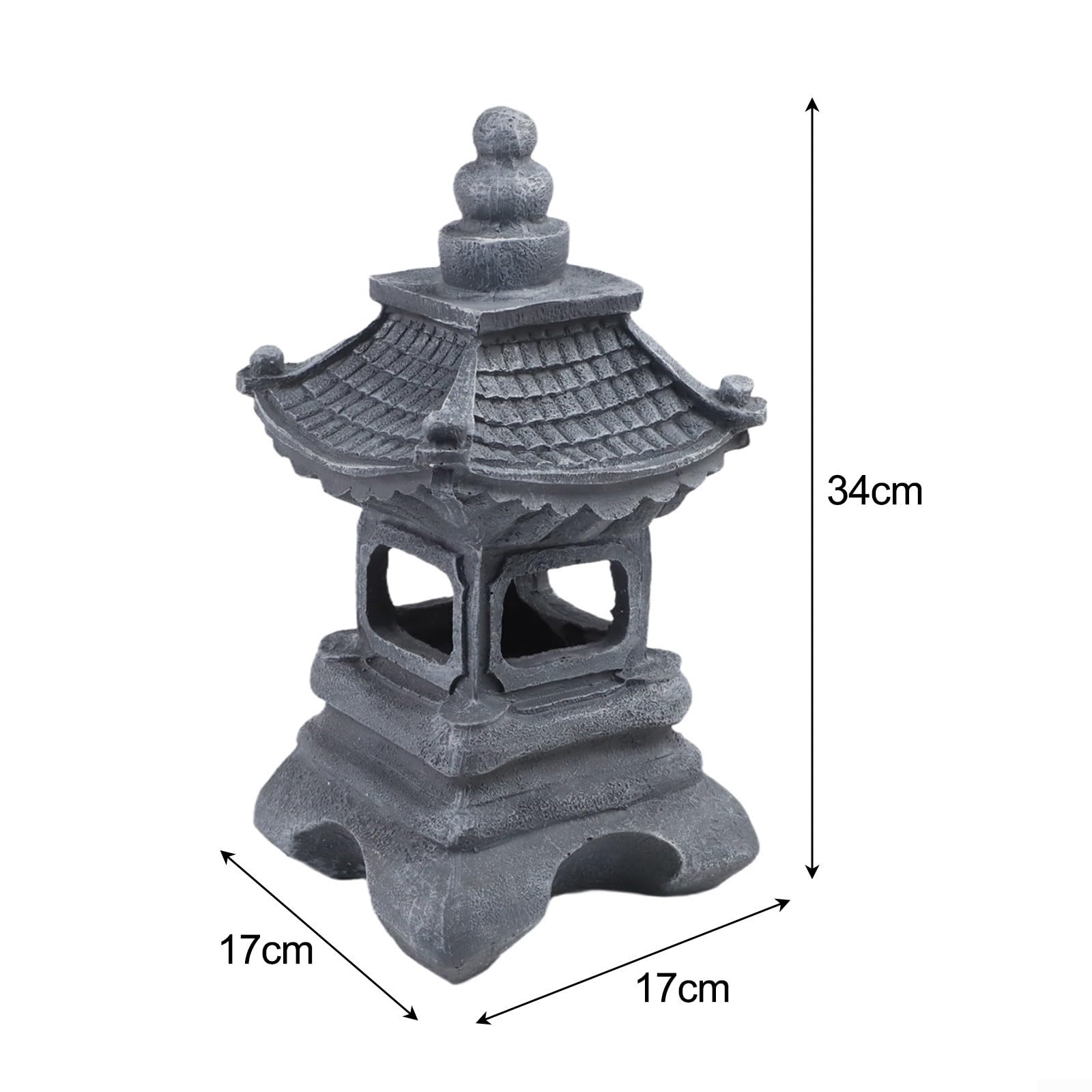 Solar Pagoda Garden Dec Polyresin do latarni Zen, na patio, do