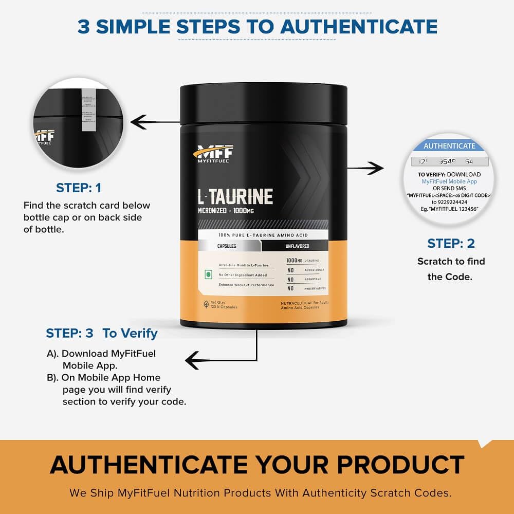 MyFitFuel L-Taurine (1000mg) 60 Capsules 2