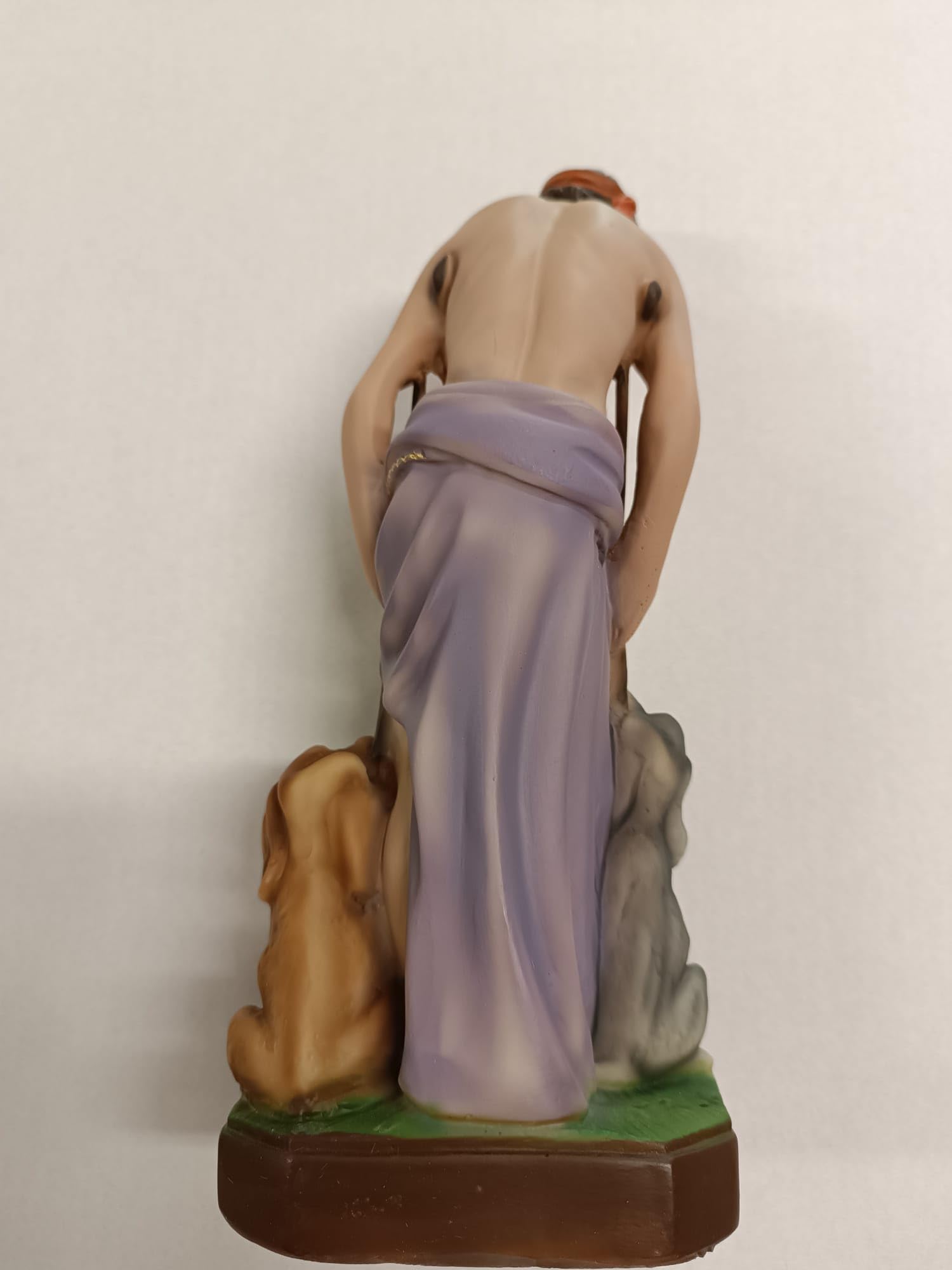 Generico ArteSacracaravaggio Statua di San Lazzaro cm 30 (11,81 inches) in marmo resina piena decorata a mano di produzione artigianale italiana