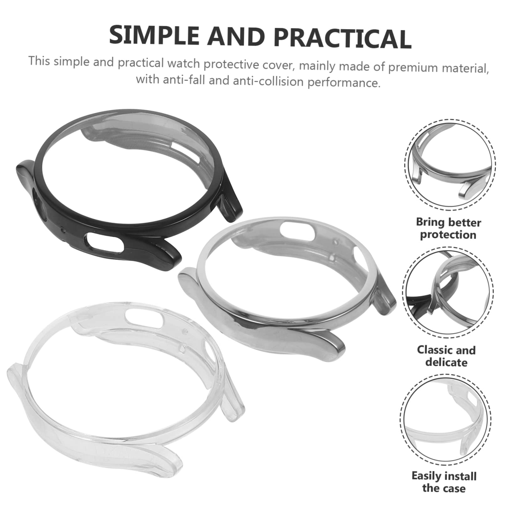 Mikikit Lot De 5 Étuis De Montre en TPU Souple D'écran pour Montre Connectée Coque Remplaçable Anti-Rayures Ajustement Universel 6 Pièces X 5