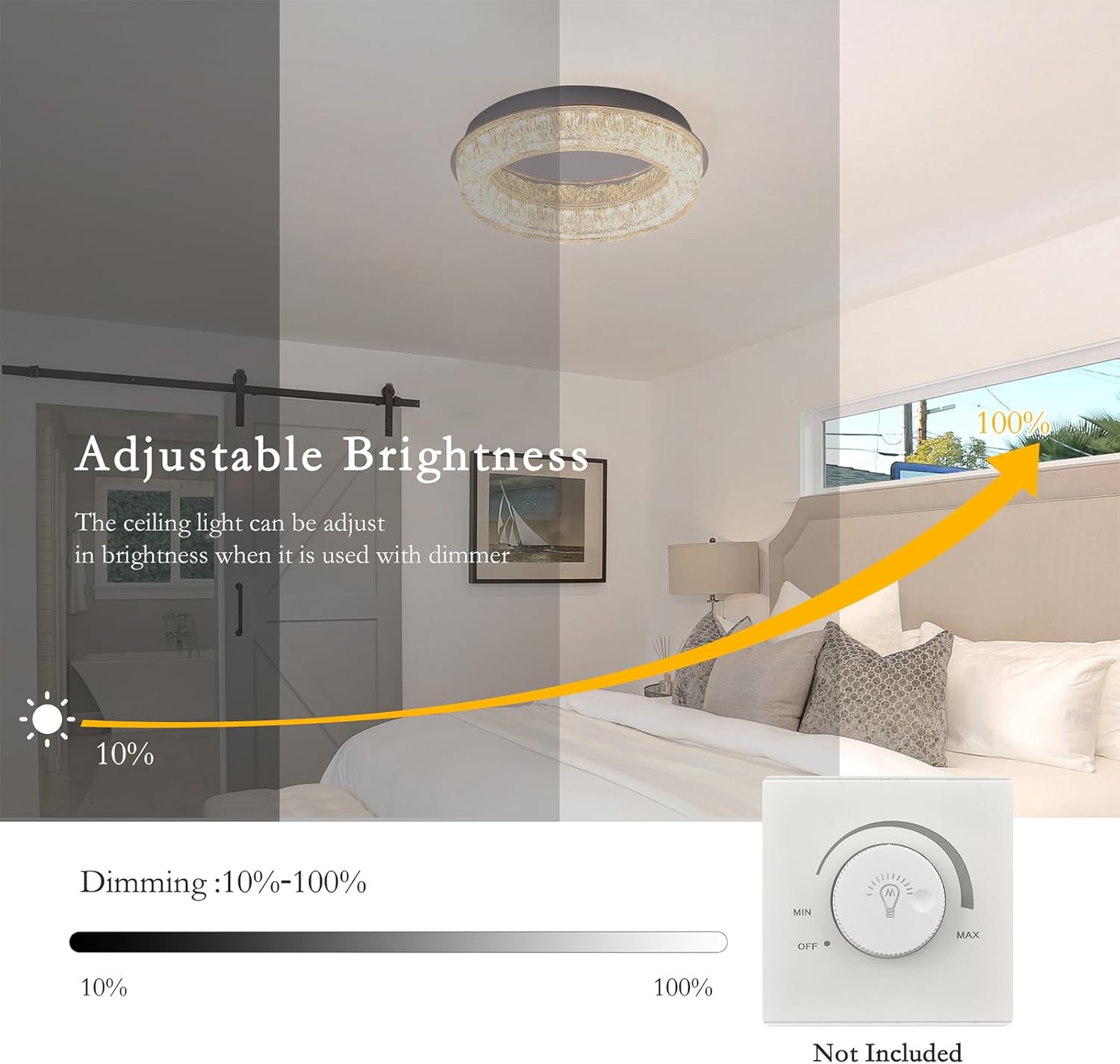 Qcyuui Flush Mount Ceiling Light 12.2in Modern LED Ceiling Light Round LED Light Fixture with Acrylic Lampshade Ceiling Lamp for Bedroom Kitchen Entryway Hallway Foyer,Chrome,3000K
