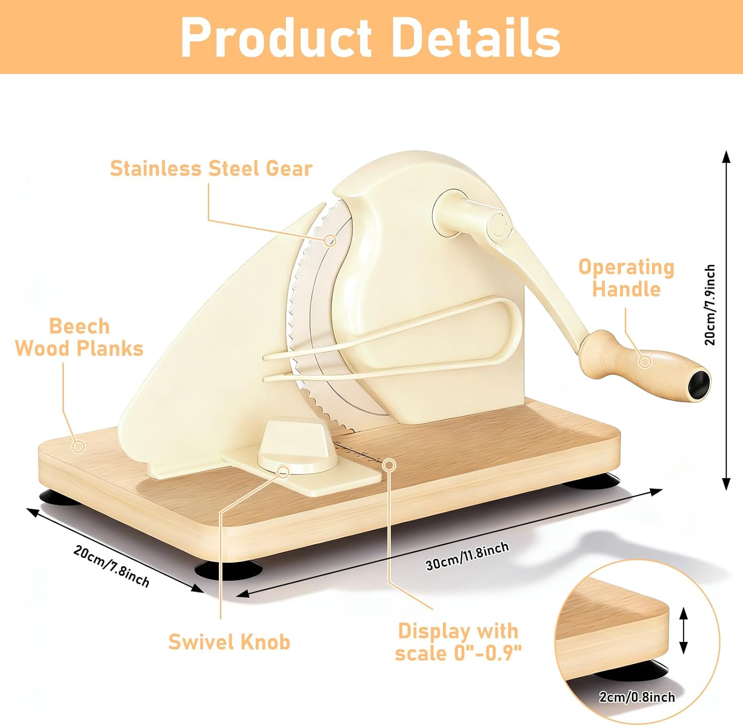 Manual Bread Slicer for Homemade Sourdough Bread with 30 Set Paper Bread Bags, Adjustable Thickness, Hand Crank Sourdough Bread Slicer with Stainless Steel Blade, Suction Cup and Guide Rail