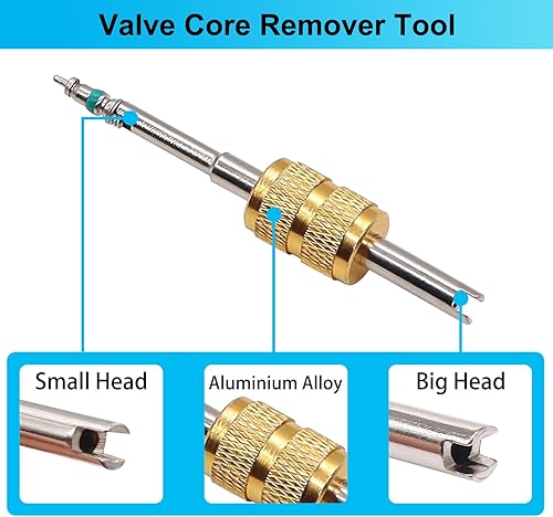 Miniatura 4 de TWTADE Kit de núcleo de válvula de aire acondicionado para automóvil, A/C R12 R134a, núcleos de vástago de válvula Schrader de refrigeración con