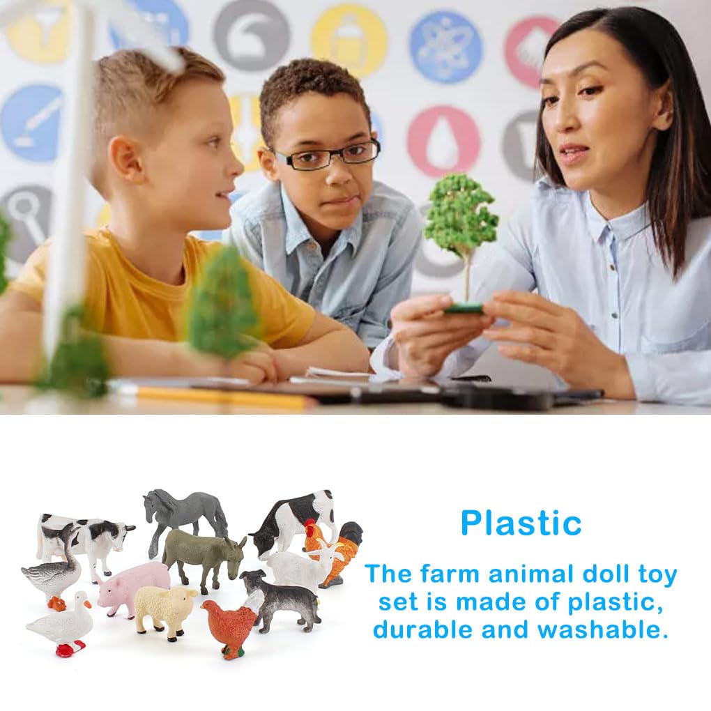 10 Set 12 Stück leichte Bauernhoftiermodelle wasserdichte Ente simulierte Tiere solide kleine Früherziehung Werkzeuge Home Ornament Geschenk