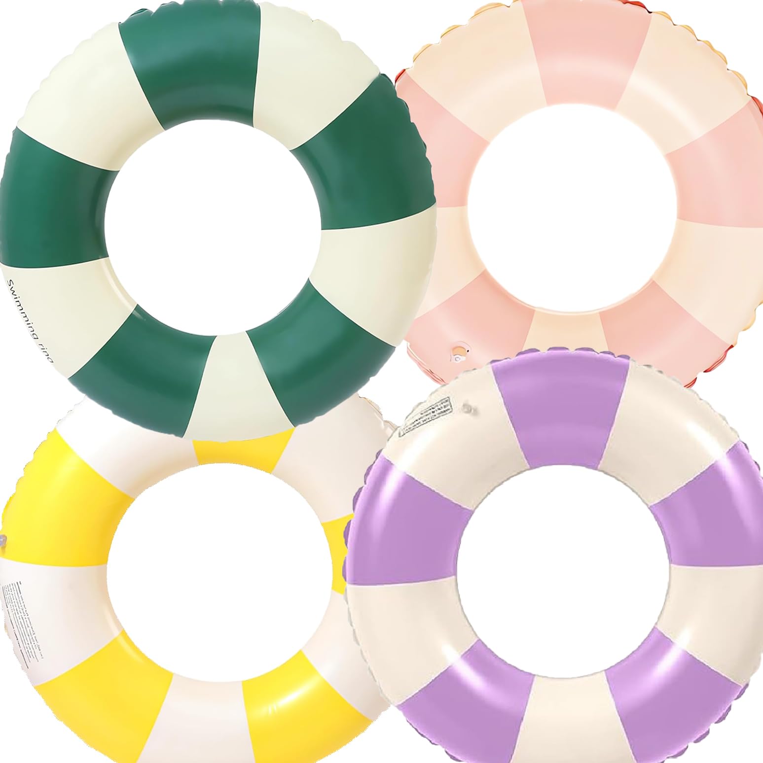 Inflatable Swimming Ring for Adults, 4 PCS Inflatable Pool Mattresses, Inflatable Swimming Pool Floats, Swimming Ring Tube for Summer Pool Party