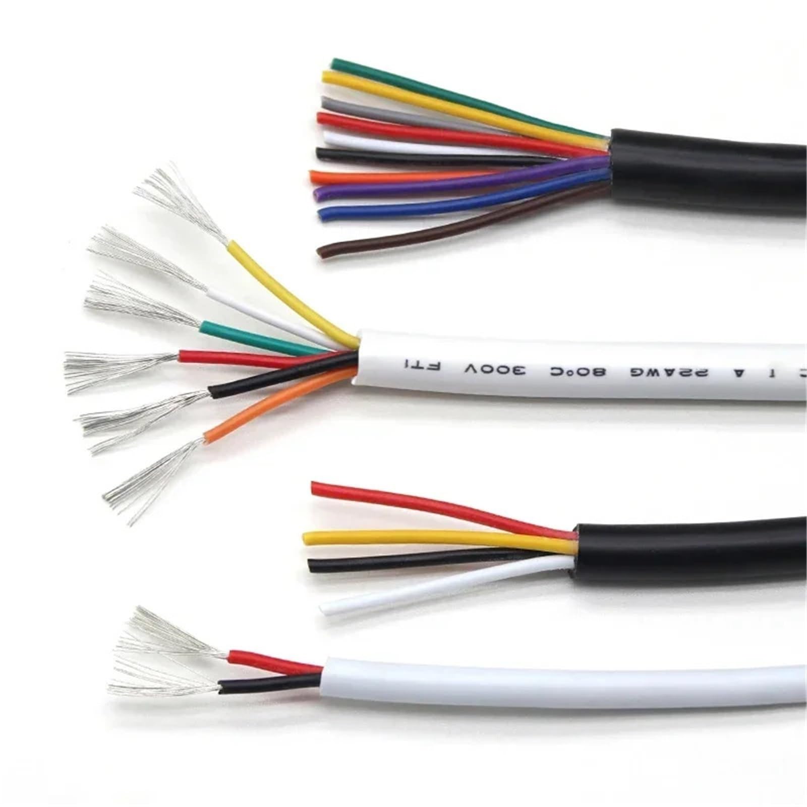 10M UL2464 Drut miedziany 30 28 26 24 22 20 18 16 14AWG Osłona kanału PCV 2 3 4 5 6 7 8 9 10 rdzeni Izolacja Kabel sterujący sygnałem(Black,18AWG 10METERS_8 CORES)