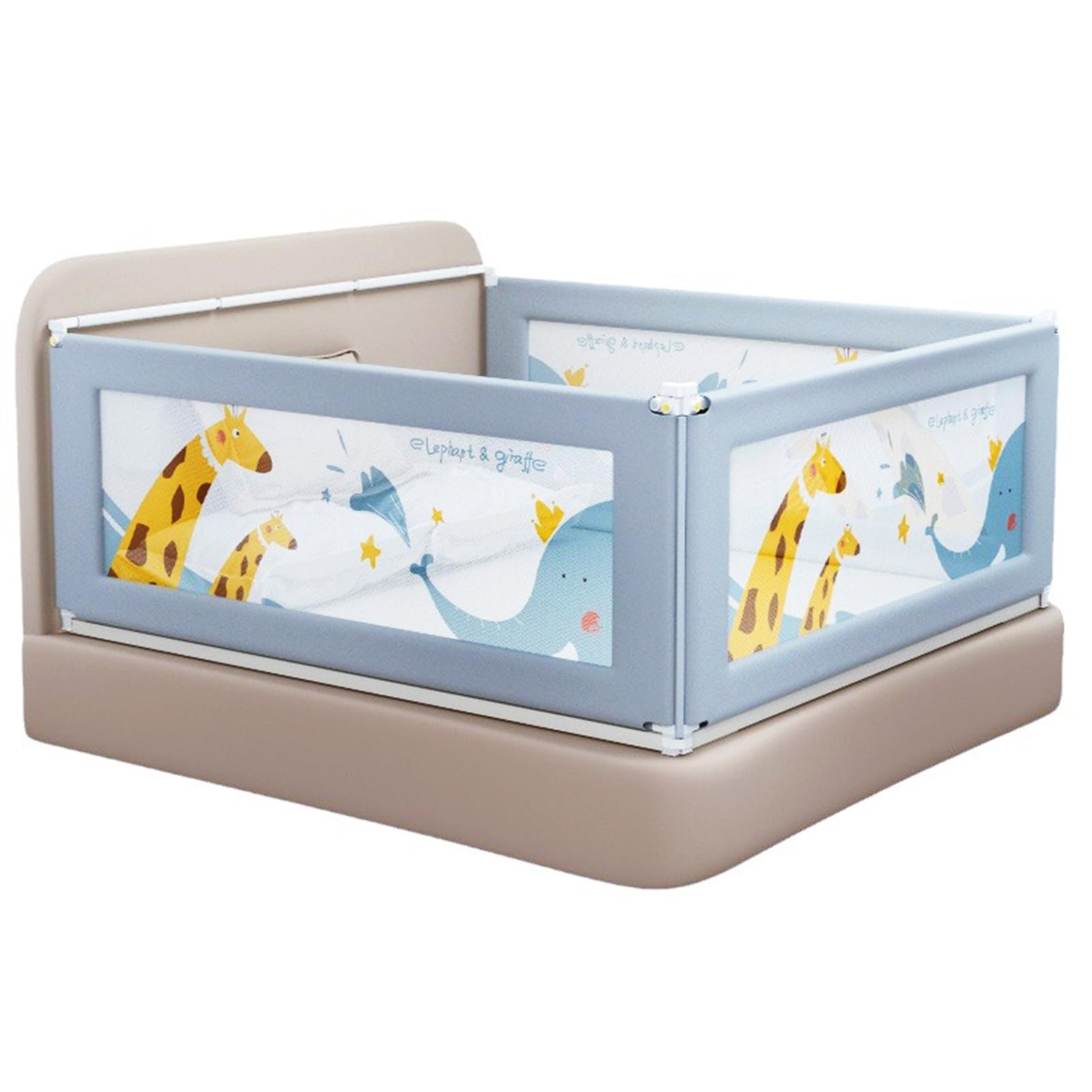 Beauenty Bed Rail for Toddlers,Foldable&Height Adjustable Baby Safety Bed Protector Fence,One Side Bed Side Rails for Baby Toddlers Safety,2 Minutes Quick Assembly for Single bed,Twin Size Bed(1.5m)