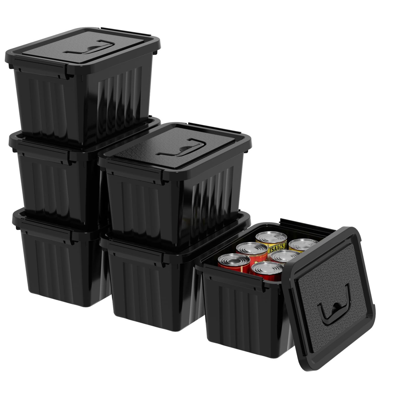 Amazon.com - Ysmiltion 6 Quarts Black Plastic Storage Bins, Small