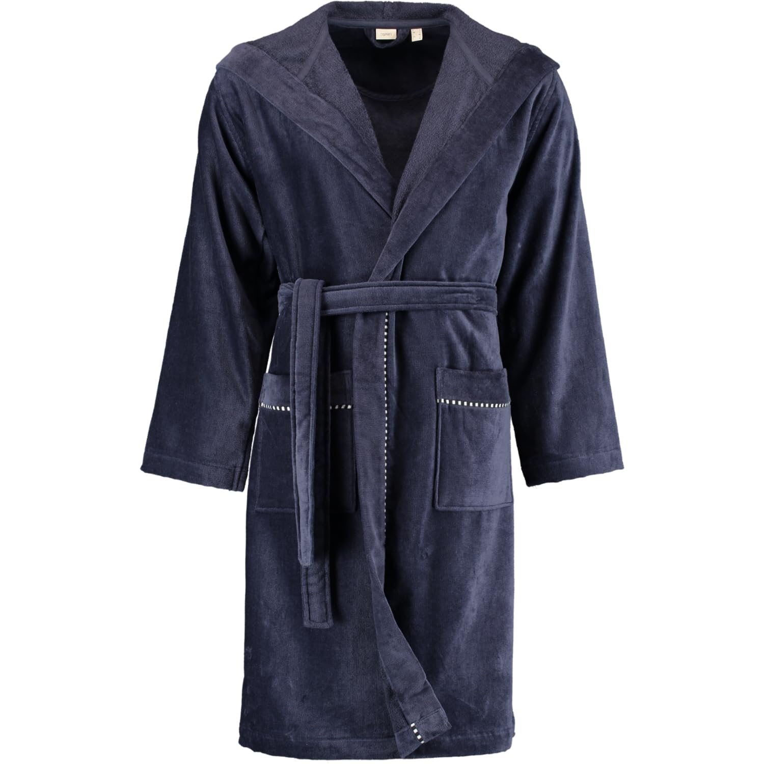 ESPRIT Albornoz de terciopelo, 100% algodón, azul marino, L
