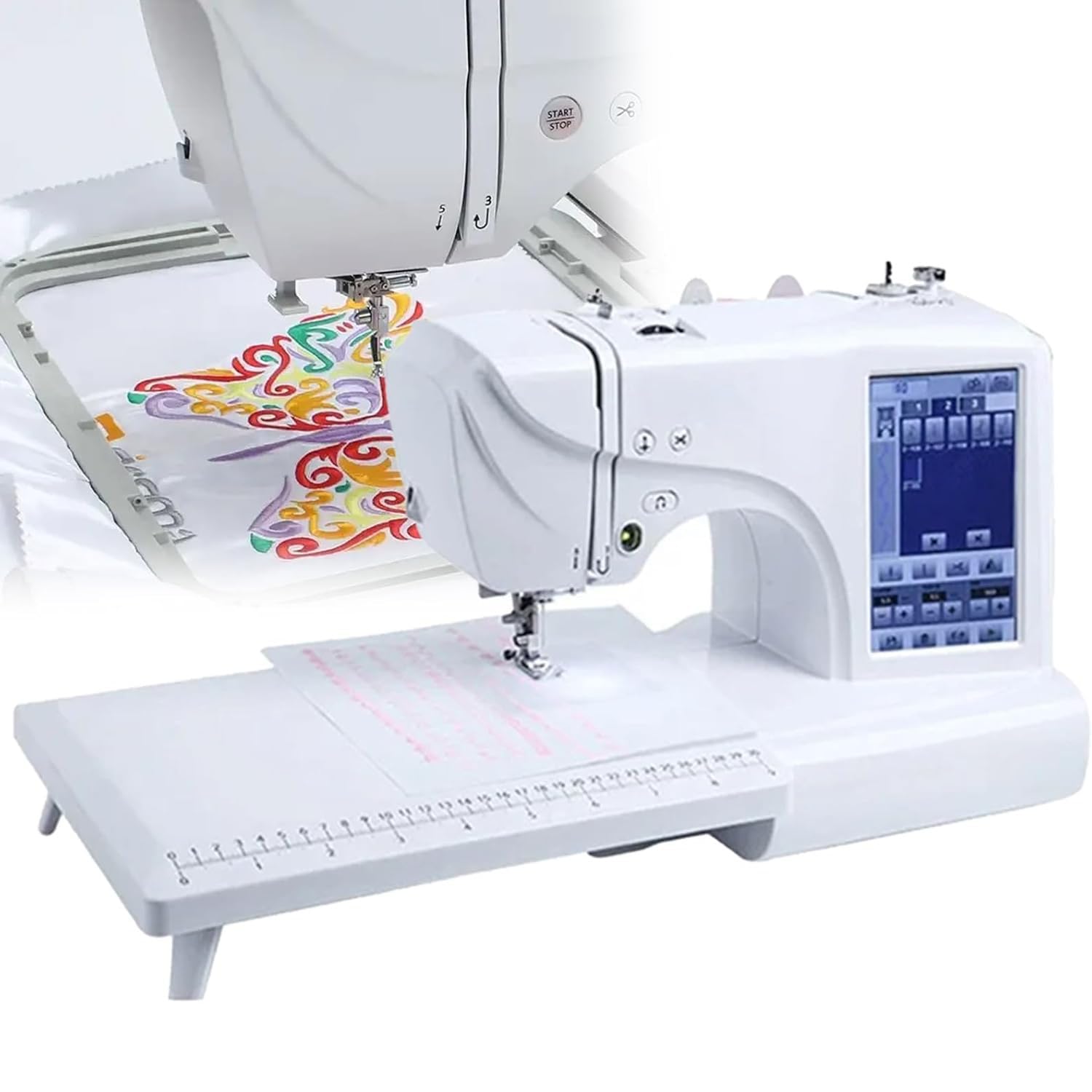 Máquina de bordar digital eléctrica, máquina de coser bordada multifunción, máquina de bordar digital eléctrica, con pantalla táctil LCD de 7 pulgadas, para decoración del hogar, ropa, manualidades