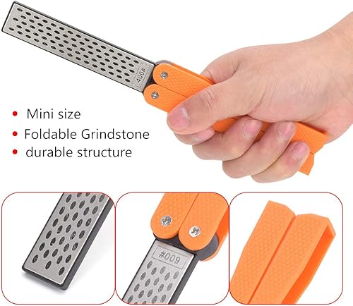 Miniatura 4 de Piedra de afilar plegable de doble cara, afilador de cuchillos de cocina portátil para exteriores, kit de cuchillos de afilado de piedra,