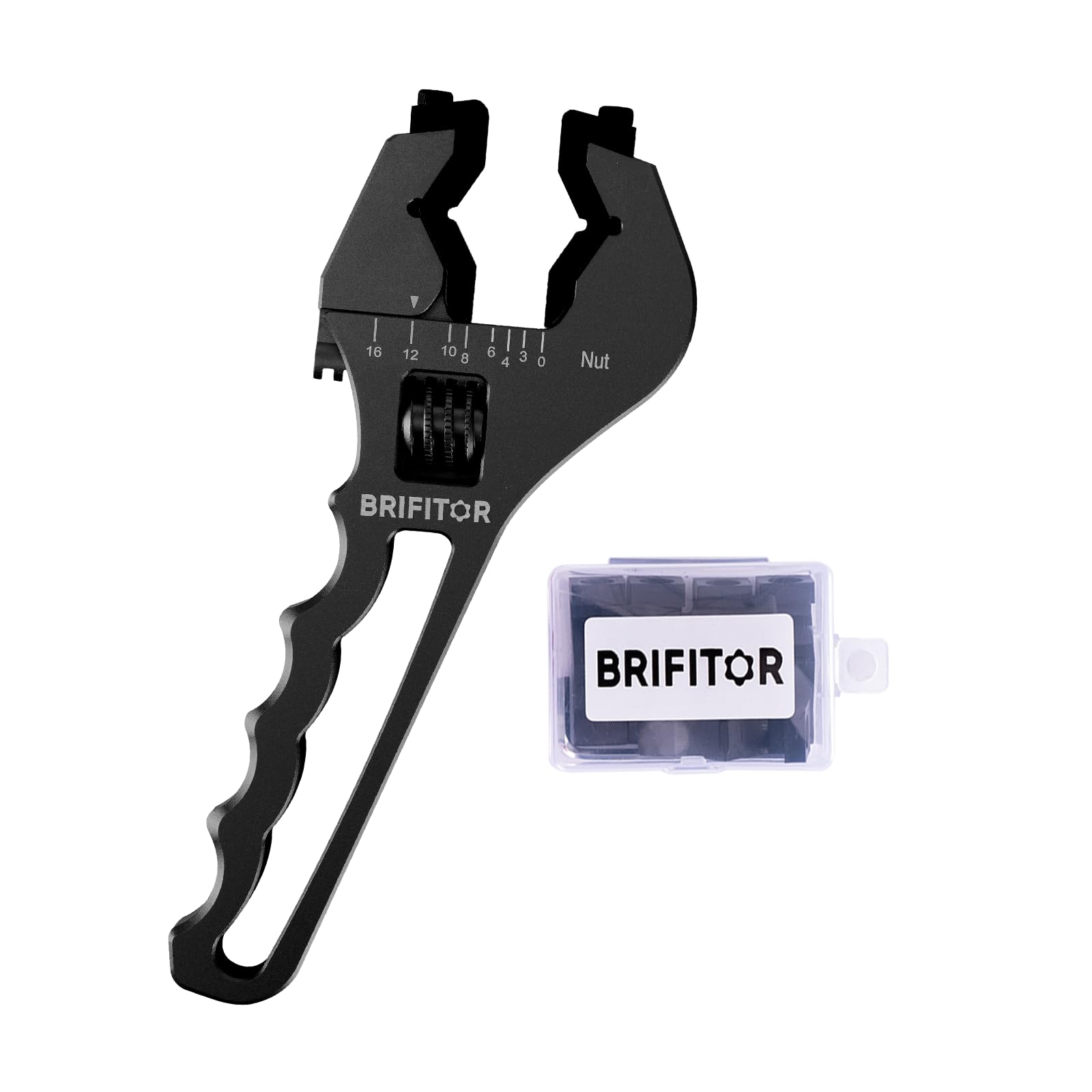 BRIFITOR Non Marring AN Fittings Wrench Adjustable Aluminum AN Wrench For 3AN-16AN Hose End Fittings With Replaceable Hex Type & Flat Type Jaw