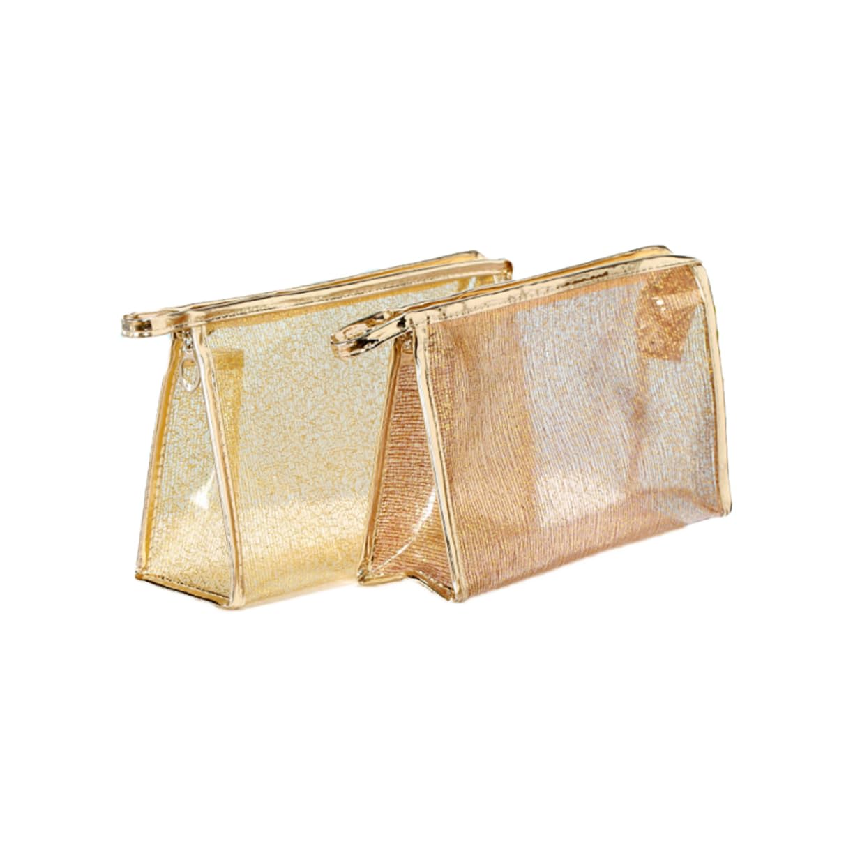 Borsa Makeup Trasparente Tpu Zip, Set da 3 Pezzi per Donna | Organizzazione per Cosmetici e Toilette, Formato Portatile, Uso Camping e Casa