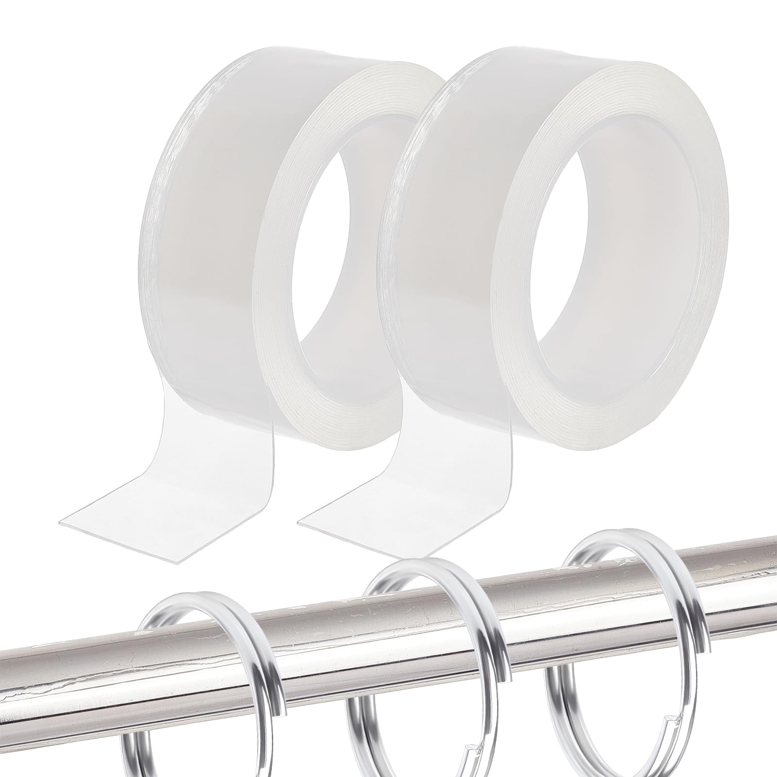 Ruban adhésif pour anneaux de draperie NICENEEDED x2 transparent pour rideaux