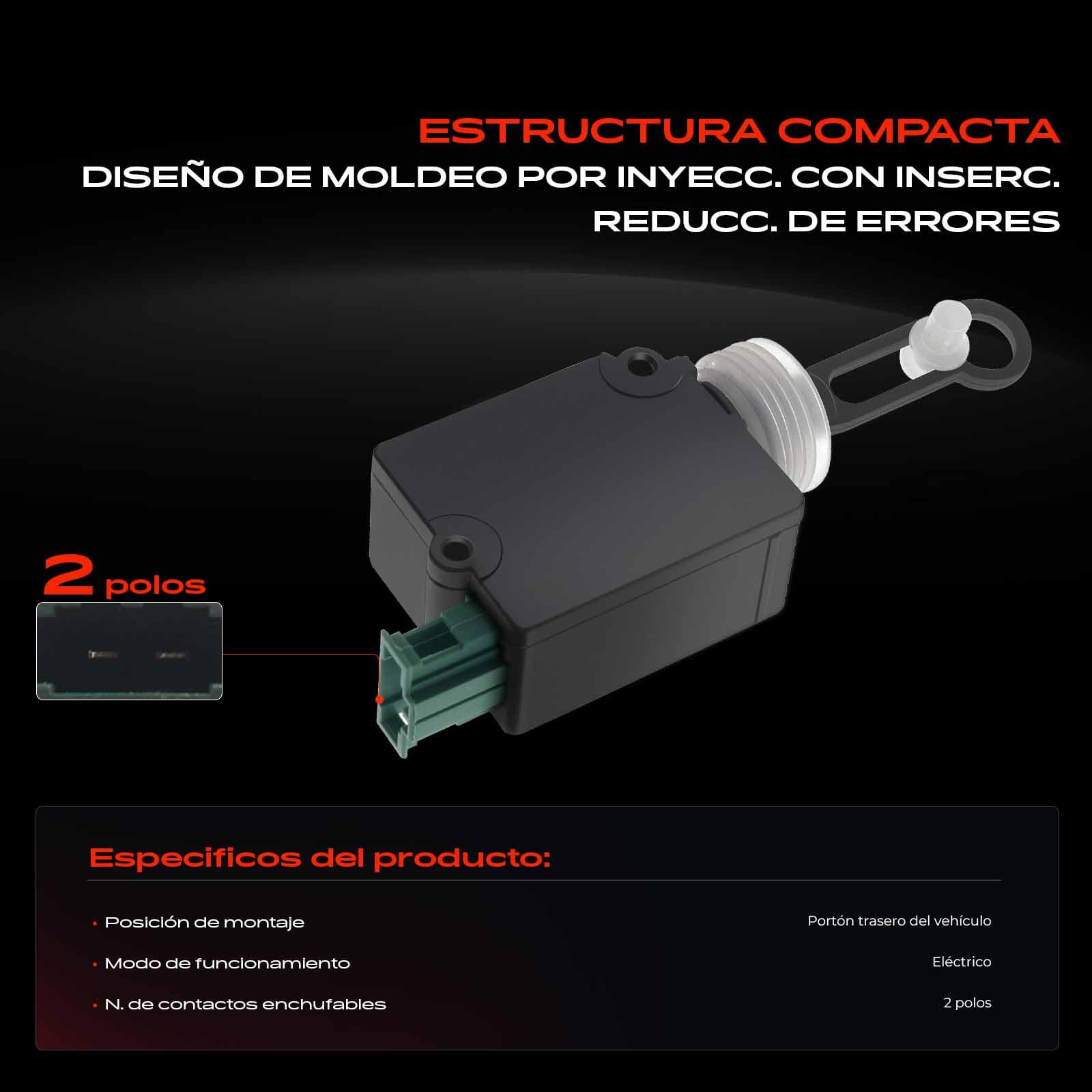 Frankberg 1x Cierre del portón trasero 2-Postes Compatible con A6 4B Limusina 1997-2005 A6 Avant 4B Familiar 1997-2005 TT 8N3 Coupé 1998-2006 Sustituir# 4B5962115A