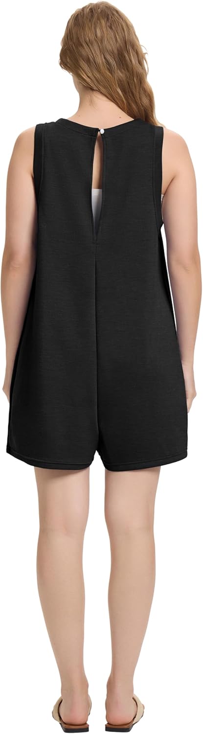 Women’s Summer Romper Casual Sleeveless Shorts Romper Loose Jumpsuit Overall for Women 2025 Outfit - Image 6