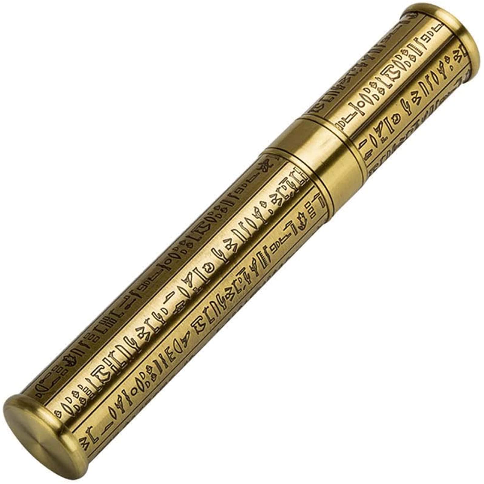 Humidor scatola Tubo per sigari singolo, scatola per sigari da viaggio portatile, umidificatore, tubo idratante in metallo stile retrò umidificatore per sigari intagliato in rame puro Personalizzato