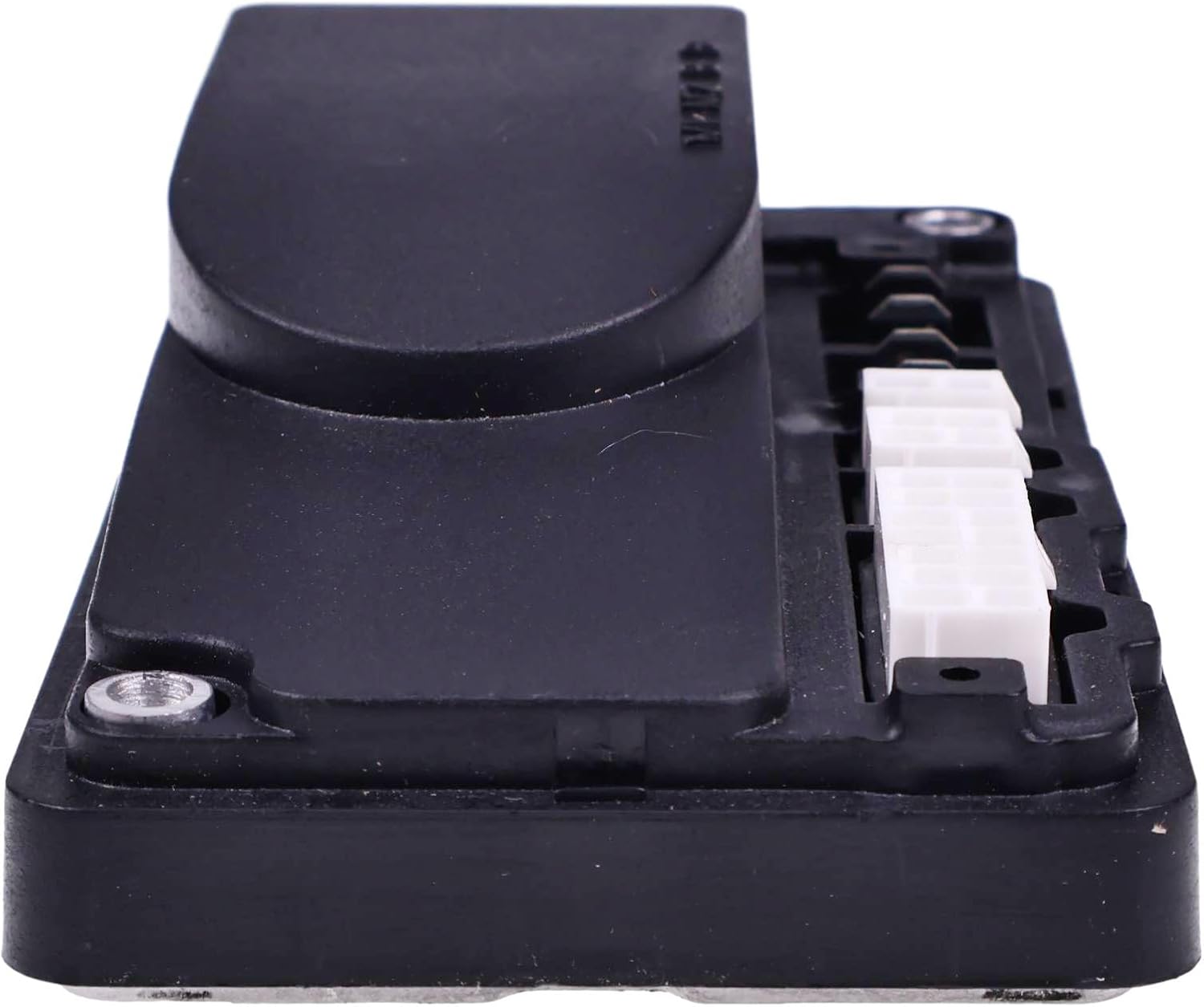 Angled view of the ZTUOAUMA DC Motor Controller showing mounting holes and connectors