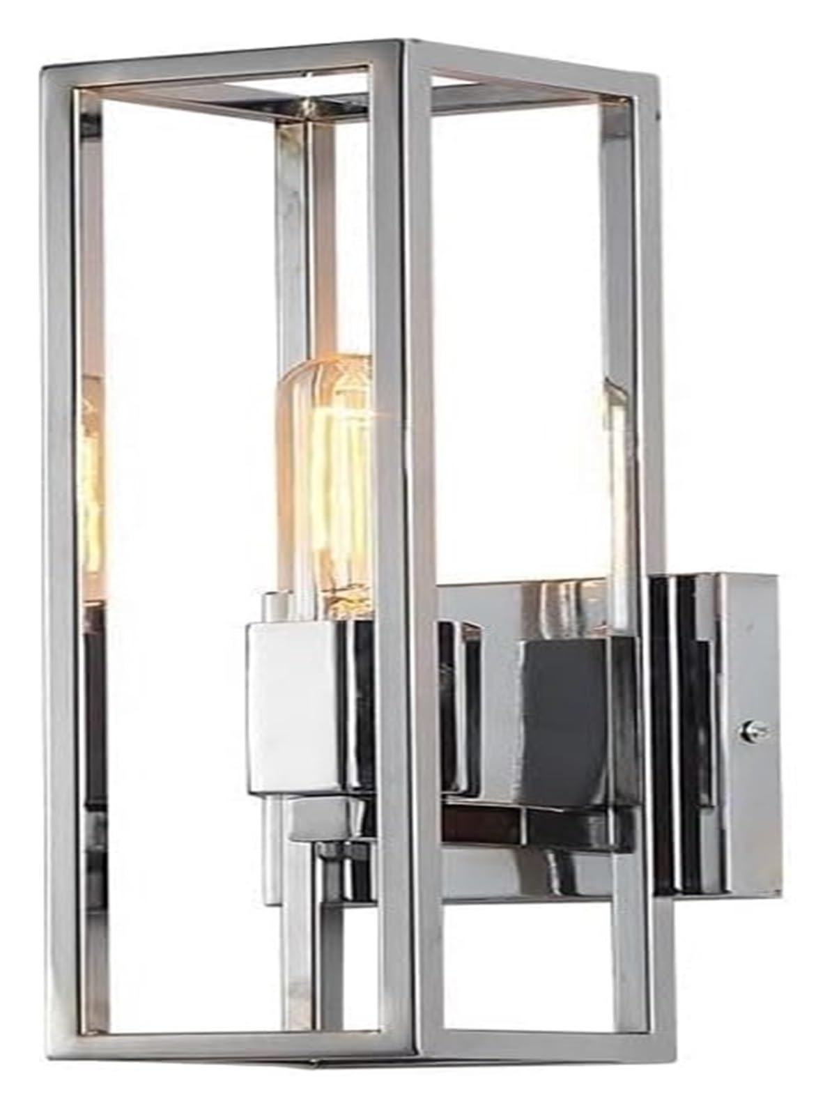 VDOQTLJT Retro Wall Light Geometric Rectangle Metal Lamp Mid Century Indoor Farmhouse Iron E27 Sconce Lamps sconces