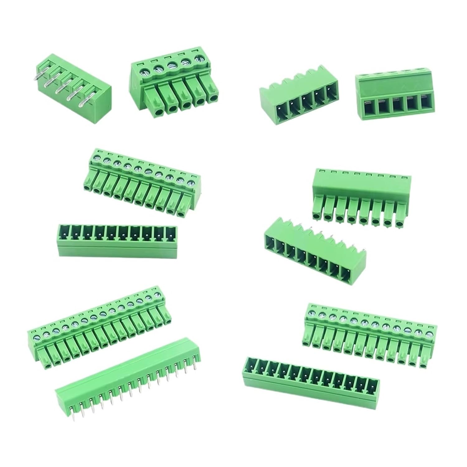 5PCS 15EDG KF2EDG 3.5mm 3.81mm 5.08mm PCB Screw Terminal Block 2-14Pin Male Plug Female Socket Pin Header Wire Connector(Right Angle,5.08mm,8P)