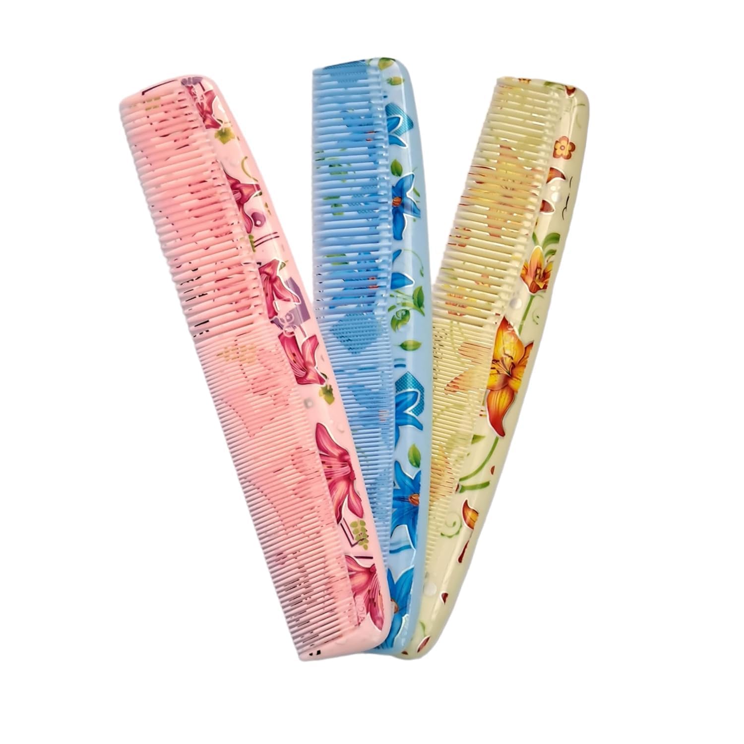 FASHRAMP Floral Hair Dressing Big Comb, Family Pack, Hair Comb for Women, Men Printed Dressing Detangling Combo Set ((Combo of 3))-image-26