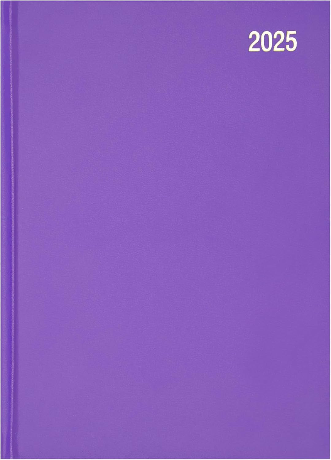 Top Sale 2025 A5 Week To View Yearly Diary with Hard Cover and Matching Ribbon Marker (Purple)
