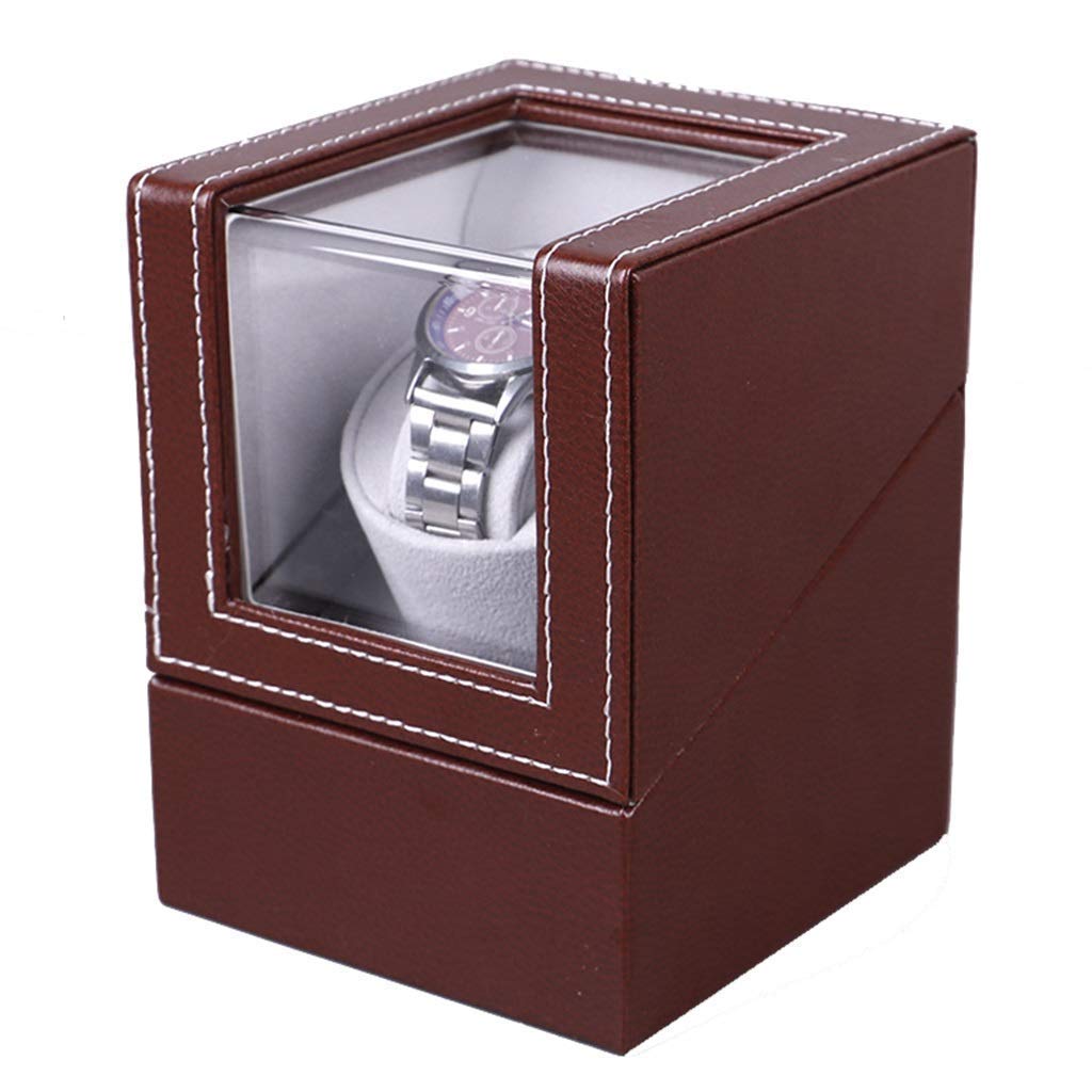 ShandongmtWatch Accessories Watch Winder Automatic Watch Winder Mini Single Head 1+0 Ultra Quiet High-end Mechanical Winding Watches Box Rotation Motor Box Shandongmt (Color : A)