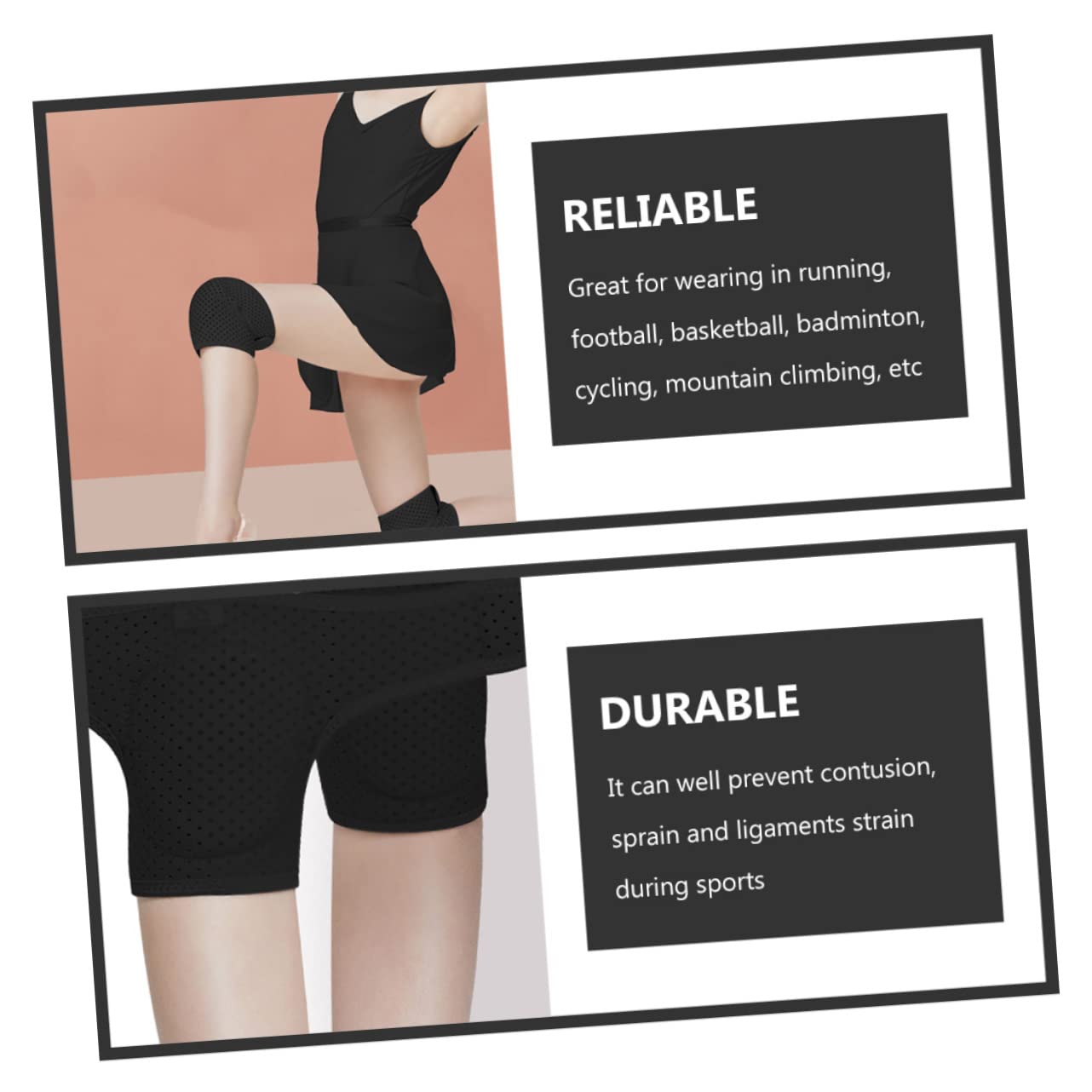 JUMPLAWN 1Pair Breathable Dance Knee Pads Elastic Warmers for Women Ergonomic Support for Dancers and Athletes Lightweight and Hygroscopic for Injury Prevention and Relief