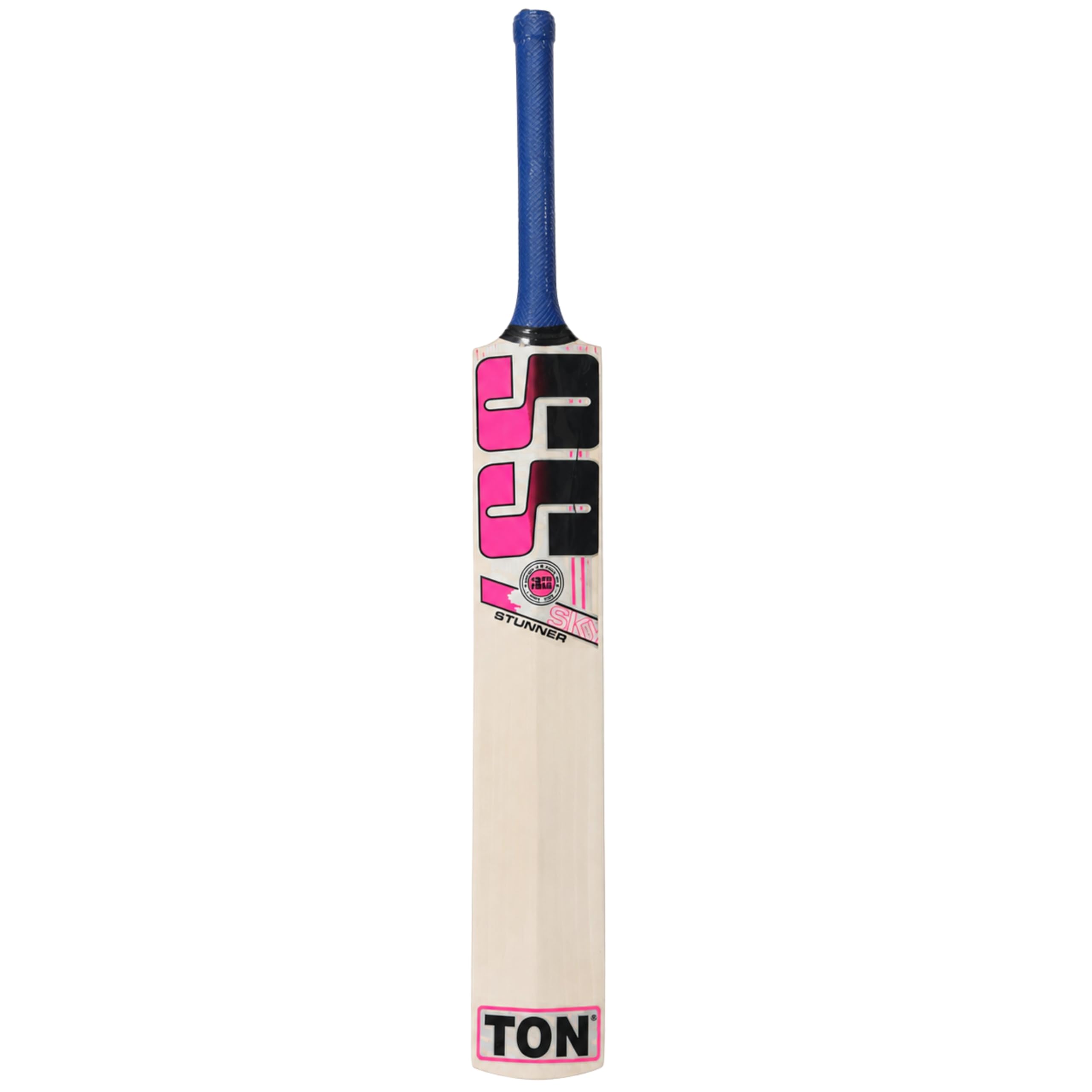 Professional Grade Willow Cricket Bat - Full Size Adult Cricket Bat with Shock-Absorbing Rubber Grip & Large Sweet Spot, Lightweight for Leather & Tennis Ball Cricket - (Pink/Black) Size 06-image-14