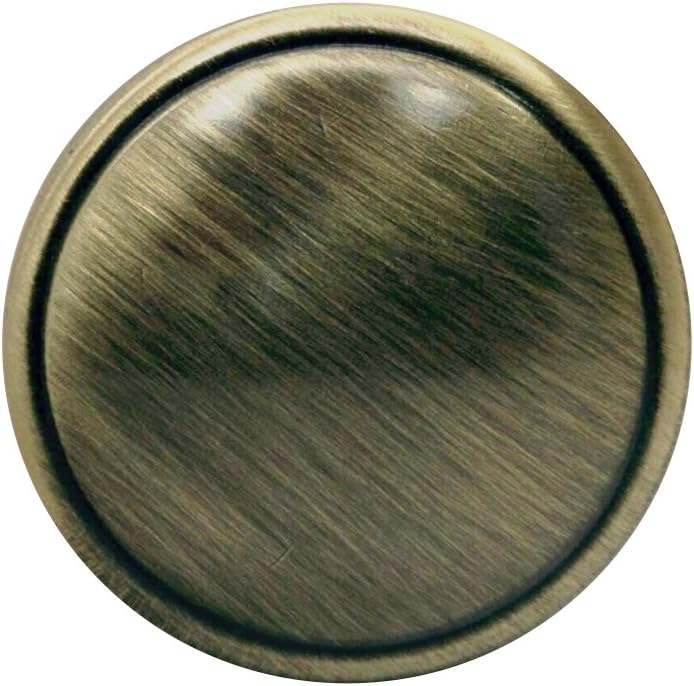 Rok Hardware Classic Mushroom Round Top Style Metal Decorative Kitchen Dresser Cabinet Drawer Knob 1-1/4" (32mm) K890832RB (5, Rustic Brass)
